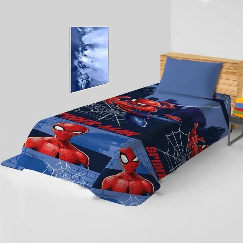 Copriletto estivo spiderman singolo in puro cotone - 3