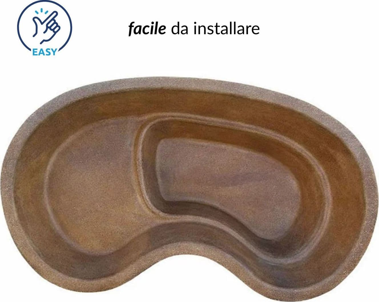 Laghetto da Giardino in Vetroresina Polinesia 140x80x45 Litri 200 - 5