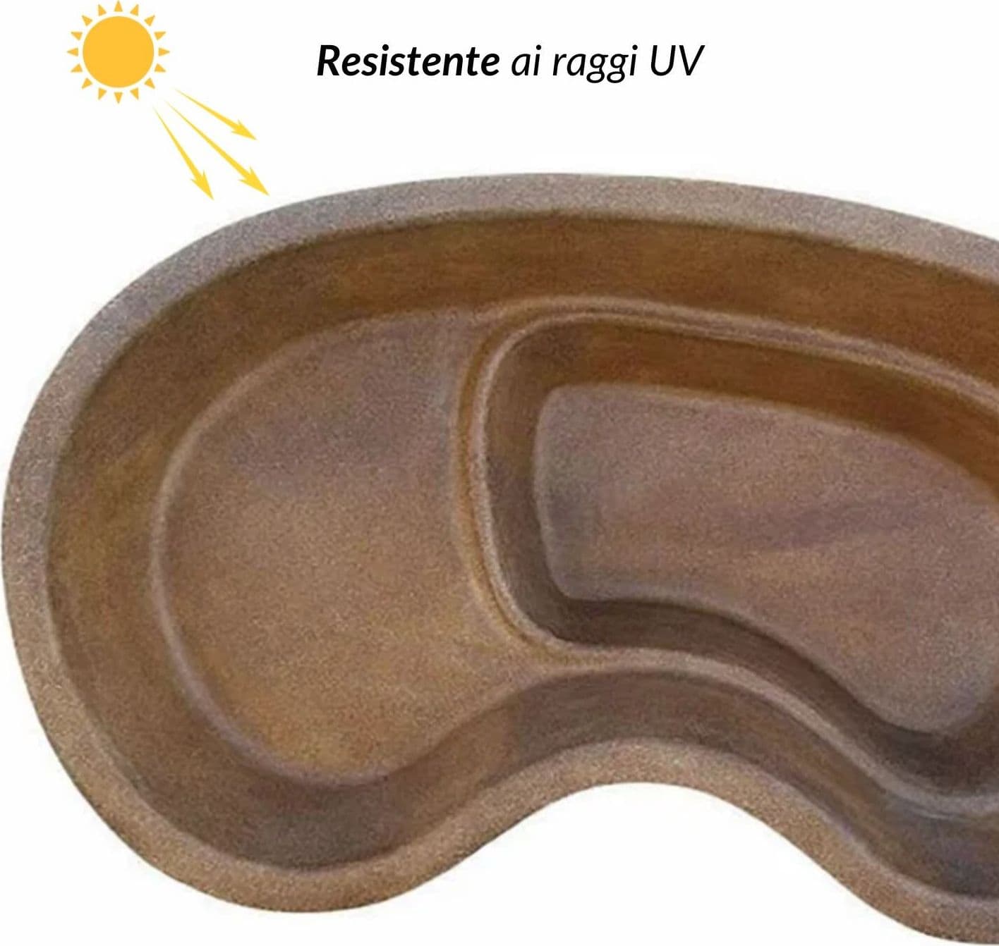 Laghetto da Giardino in Vetroresina Polinesia 140x80x45 Litri 200 - 6