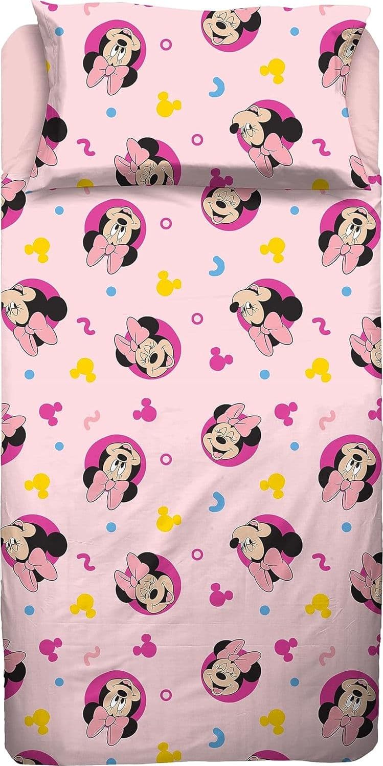 Completo lenzuola minnie singolo 100% cotone – Disney – tessuto