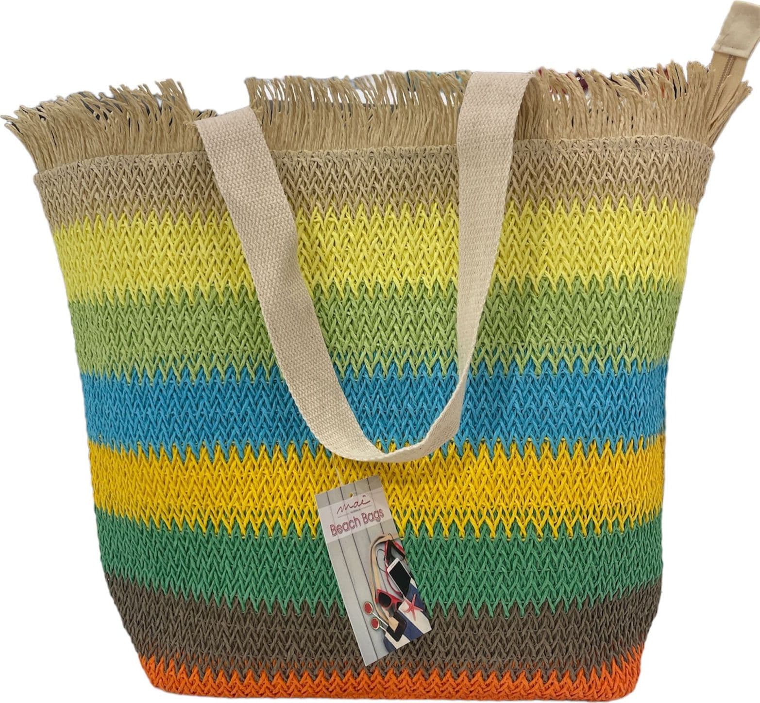 Borsa mare rainbow con zip – Maè Via Roma,60 – pastel – bambù