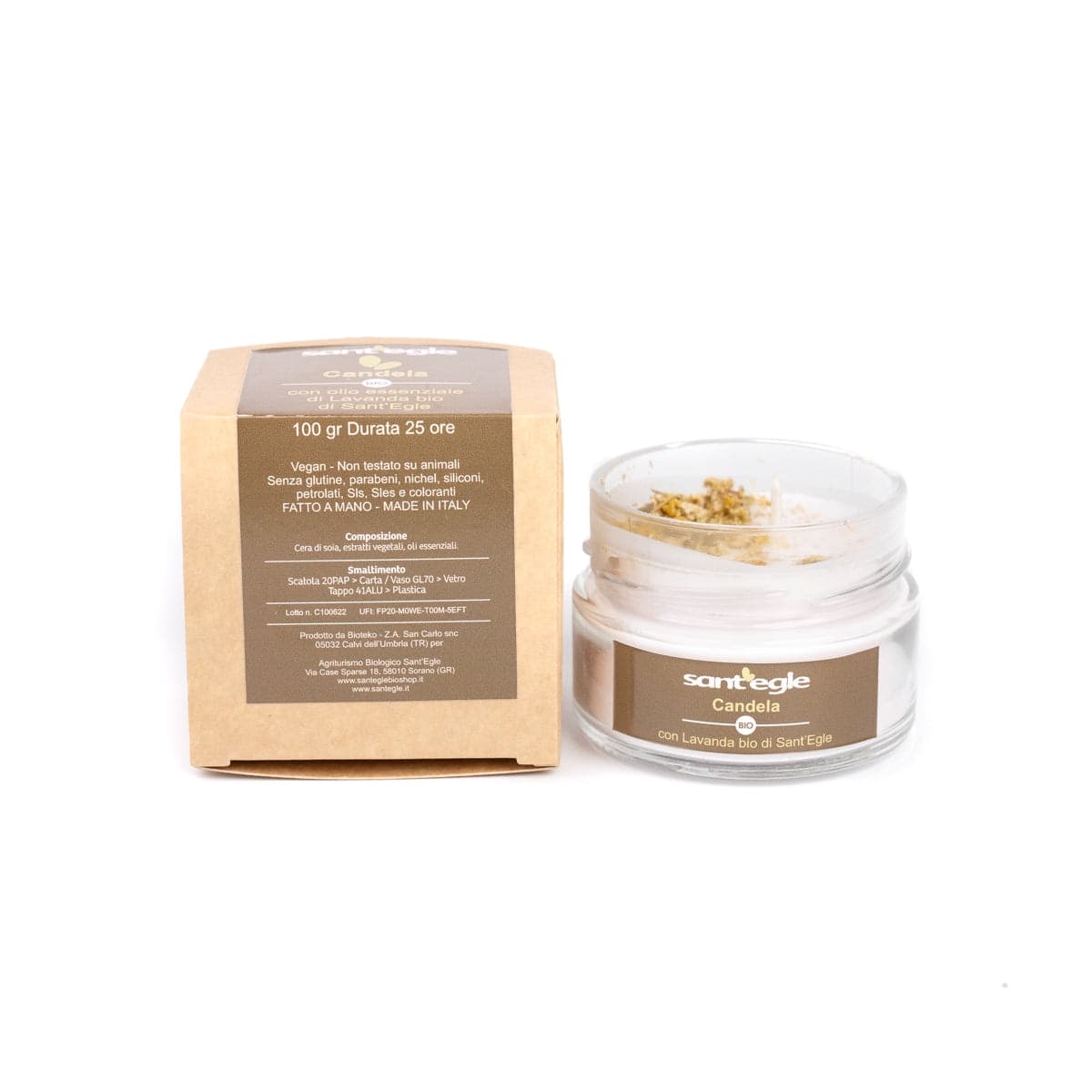 Candela 100% bio, respirabile in Lumini Sant’Egle Shop Biologico - Sorano, commercioVirtuoso.it