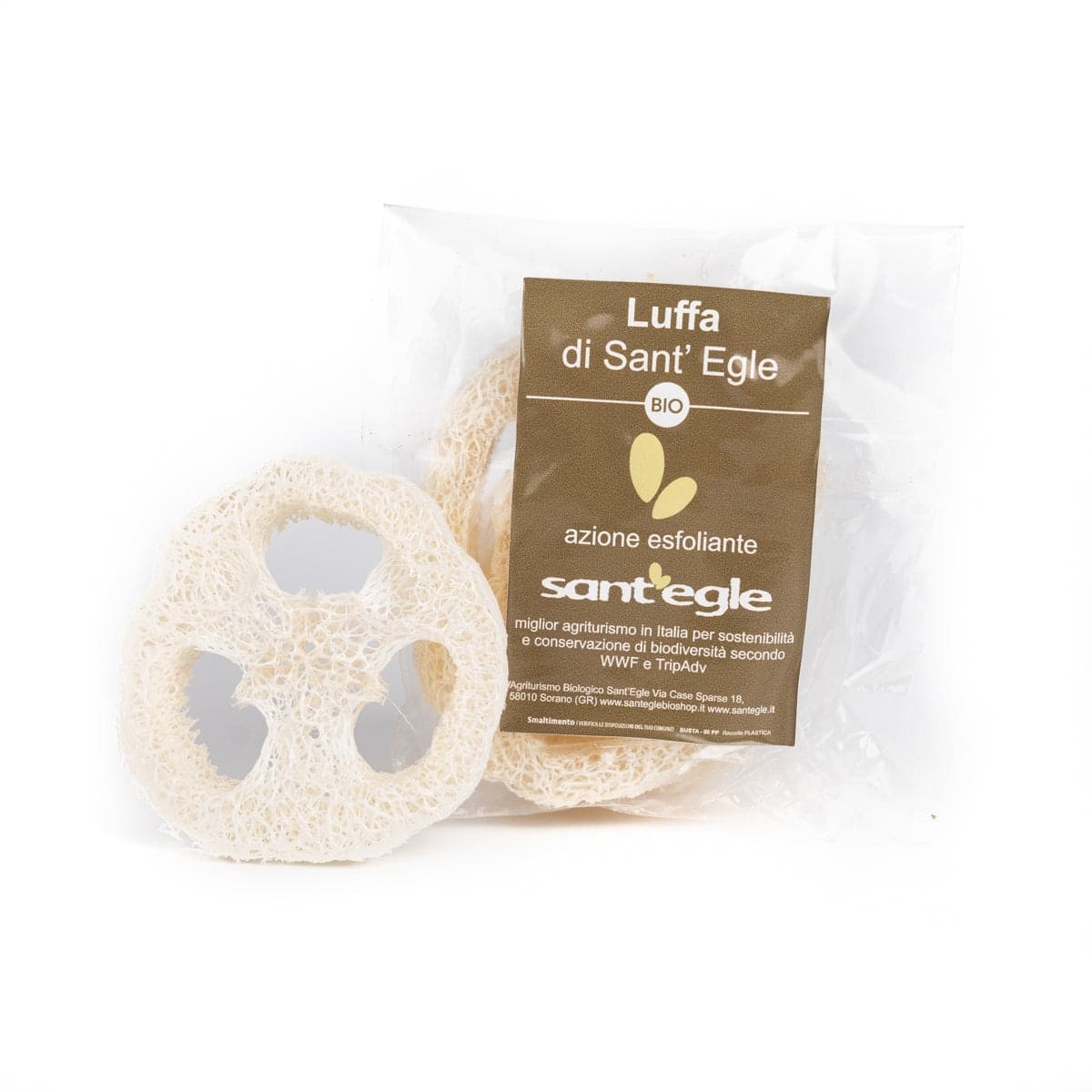 Luffa bio, spugna scrub che fa da porta sapone, in fibra 100% vegetale in Luffe Sant’Egle Shop Biologico - Sorano, commercioVirtuoso.it
