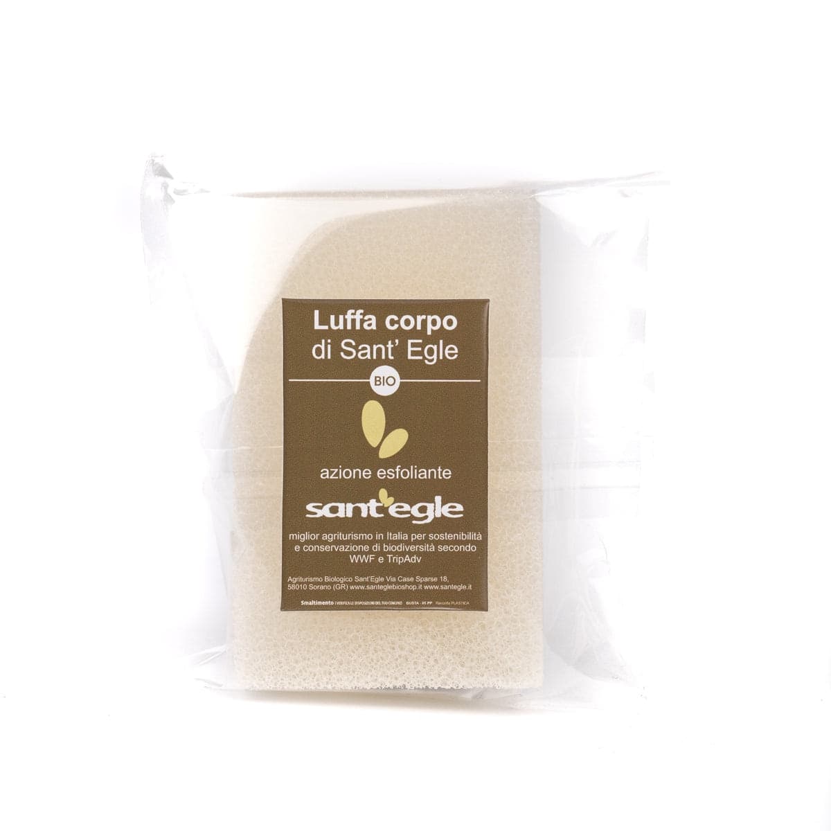 Luffa bio, spugna scrub che fa da porta sapone, in fibra 100% vegetale in Luffe Sant’Egle Shop Biologico - Sorano, commercioVirtuoso.it