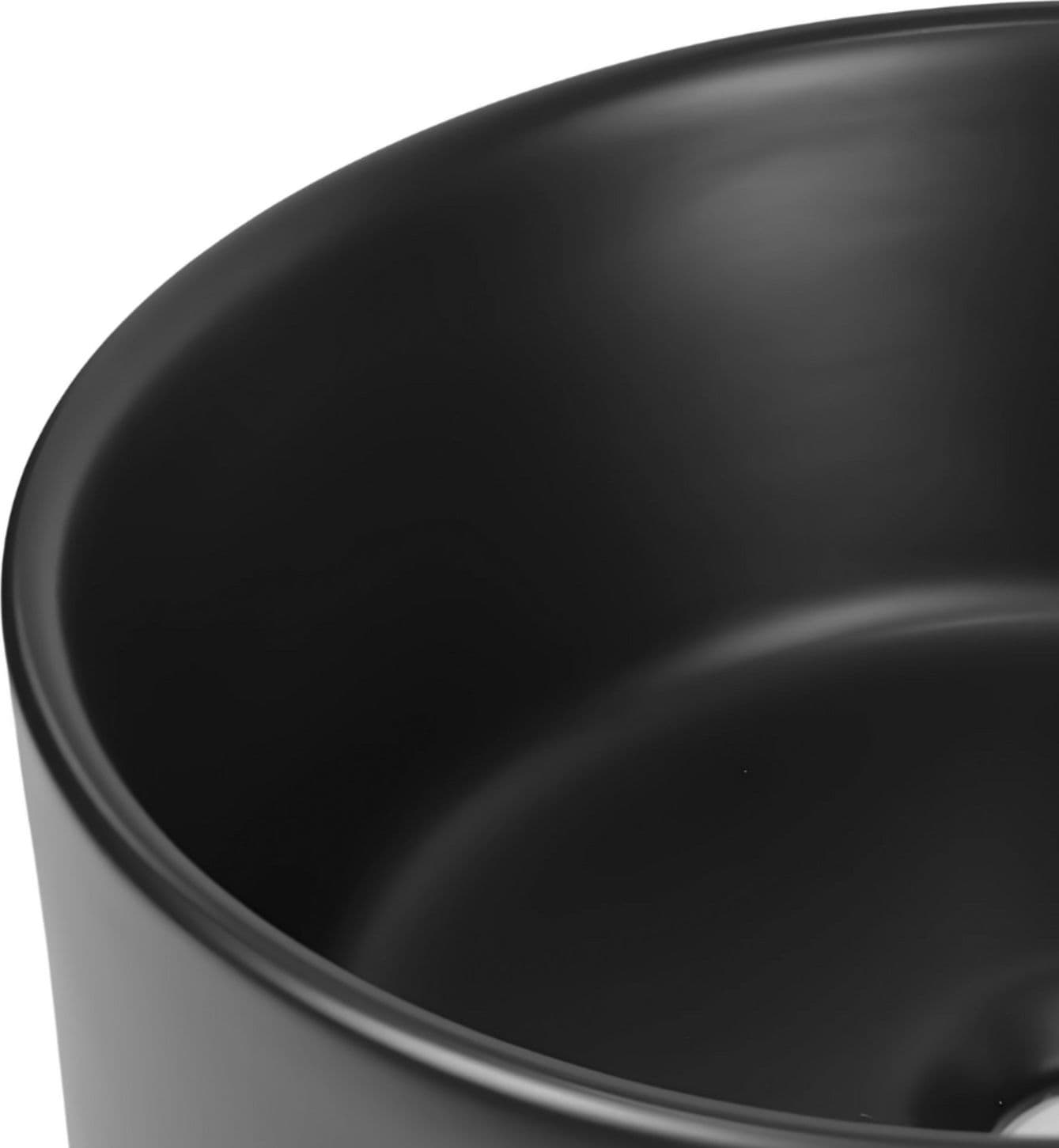 Lavabo Tondo In Ceramica Nera Opaca Per Bagno - 4