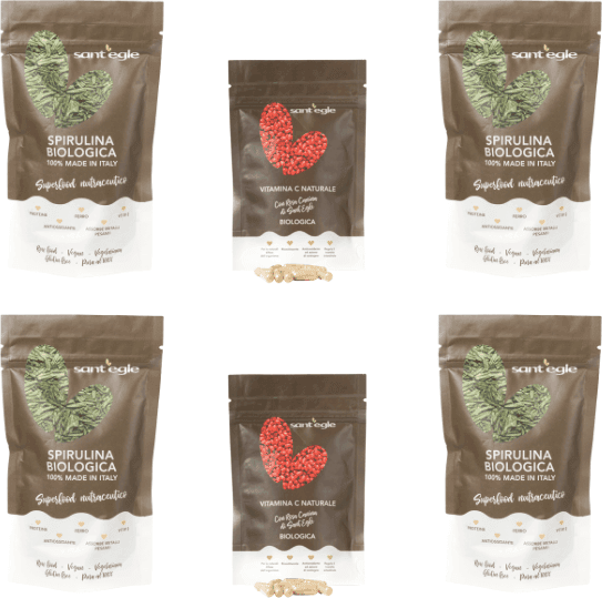 4 confezioni di spirulina biologica Italiana + 2 confezioni VitC biologica