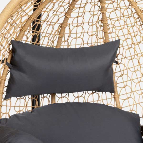 Poltrona a dondolo sospesa "Kubra" per giardino e veranda in rattan con cuscino in Dondoli coperti Decor Space - Altamura, commercioVirtuoso.it