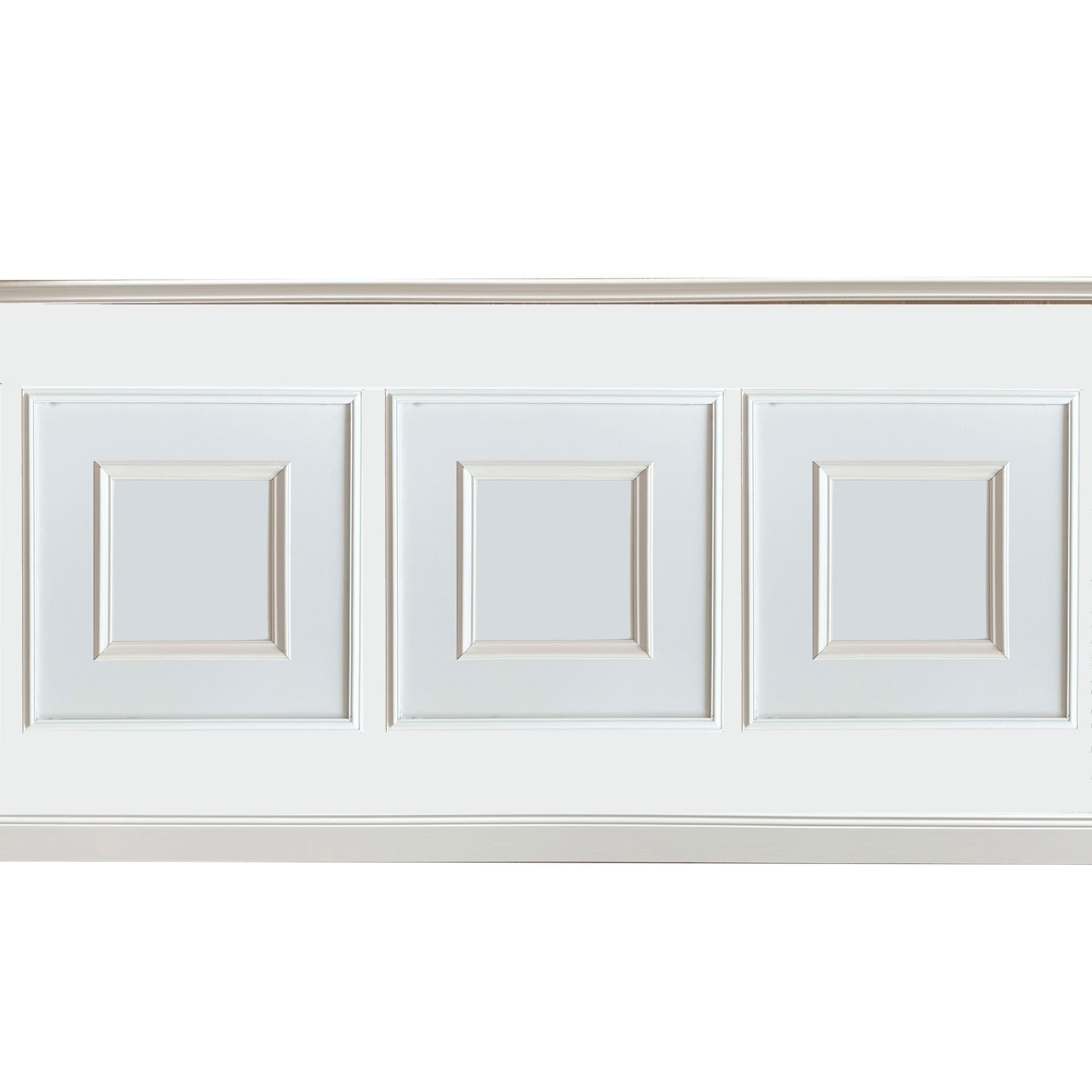 Kit 2ml di Boiserie in legno MASSICCIO (200x100cm) laccato bianco inclusi PANNELLI 60x60cm e cornice interna Eternal Parquet