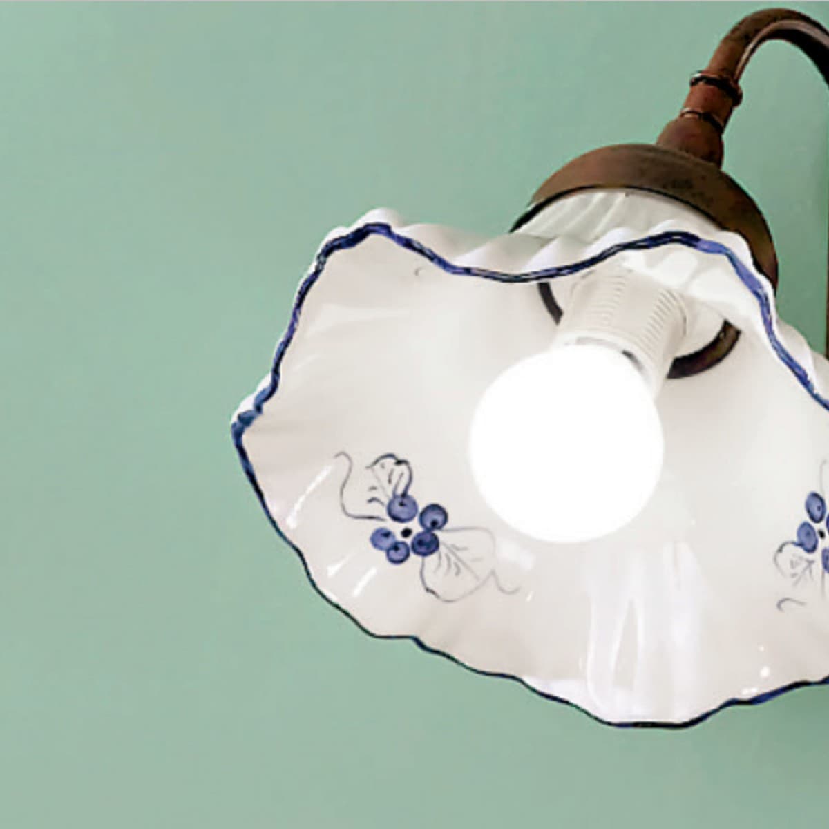 Applique classica Due P illuminazione ANNA AP1 E14 LED metallo ceramica lampada parete - 10