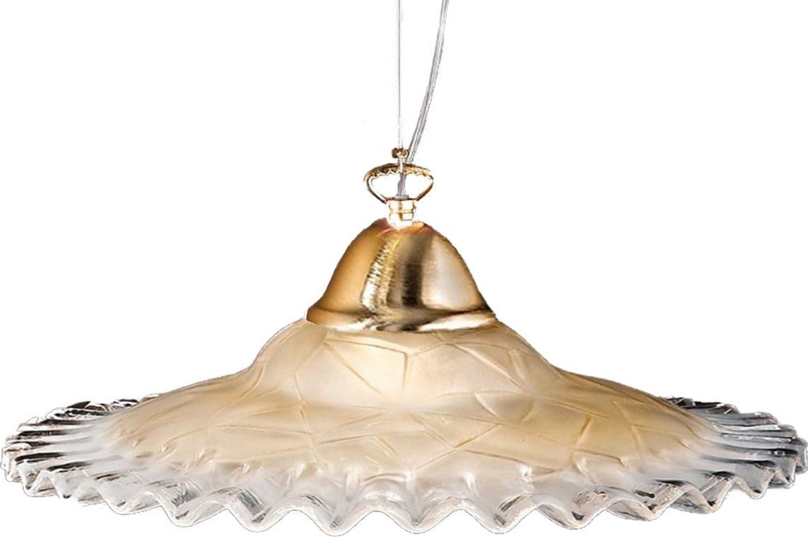 Lampadario classico Due P illuminazione 2577 SG E27 LED vetro sospensione – Ambra – dorato