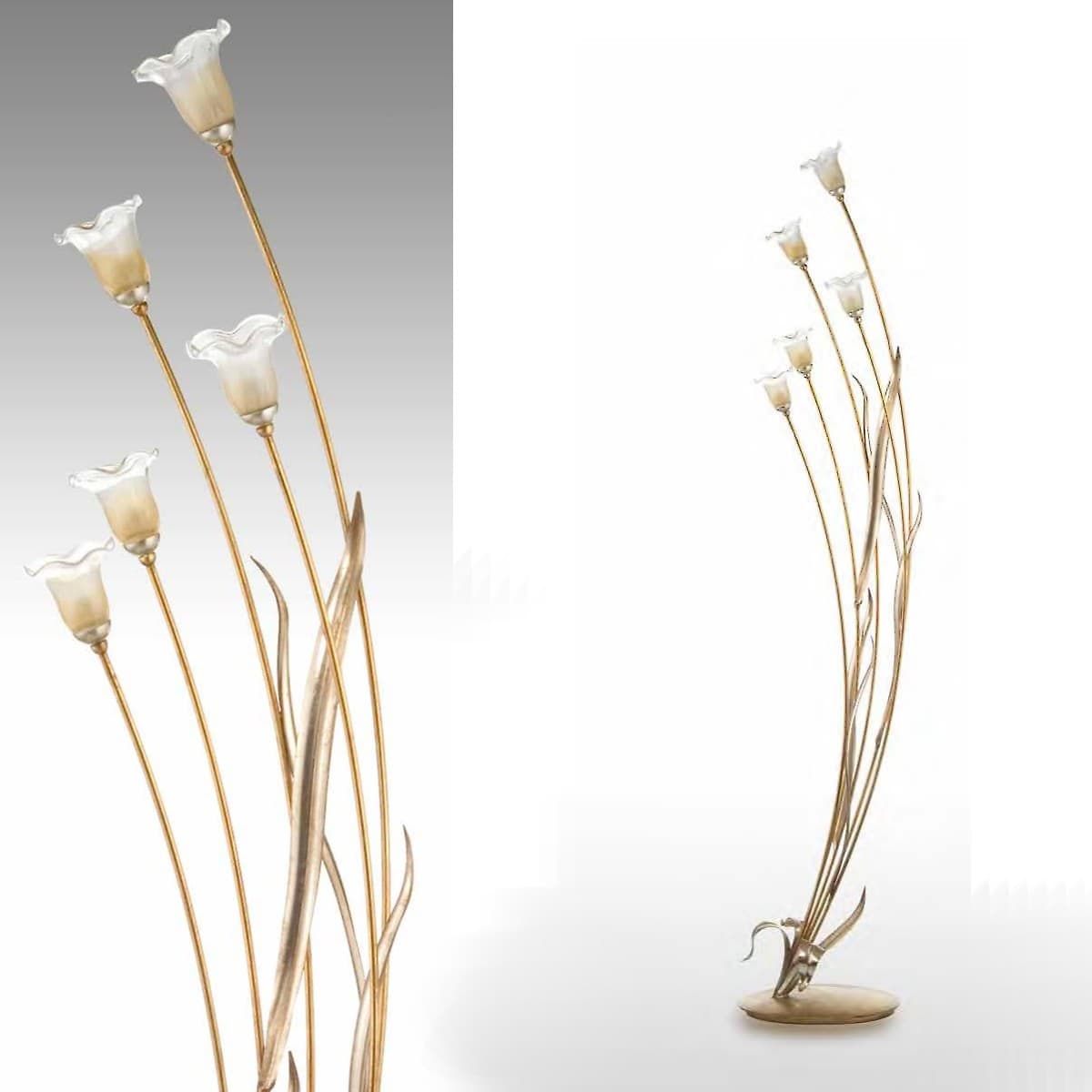 Piantana classica Luce Più SAN FREDIANO IRIS G9 LED metallo vetro lampada terra - 12