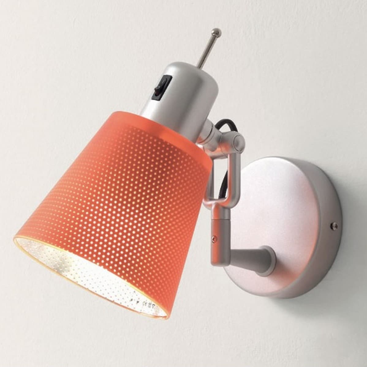 Applique Illuminando LOLA AP E27 LED lampada parete moderna orientabile metallo bianco arancione alluminio - 6