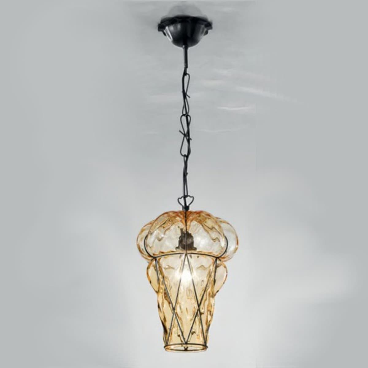 Lampadario classico Sylcom TIEPOLO 1443 30 INOX E14 LED acciaio vetro soffiato sospensione - 13
