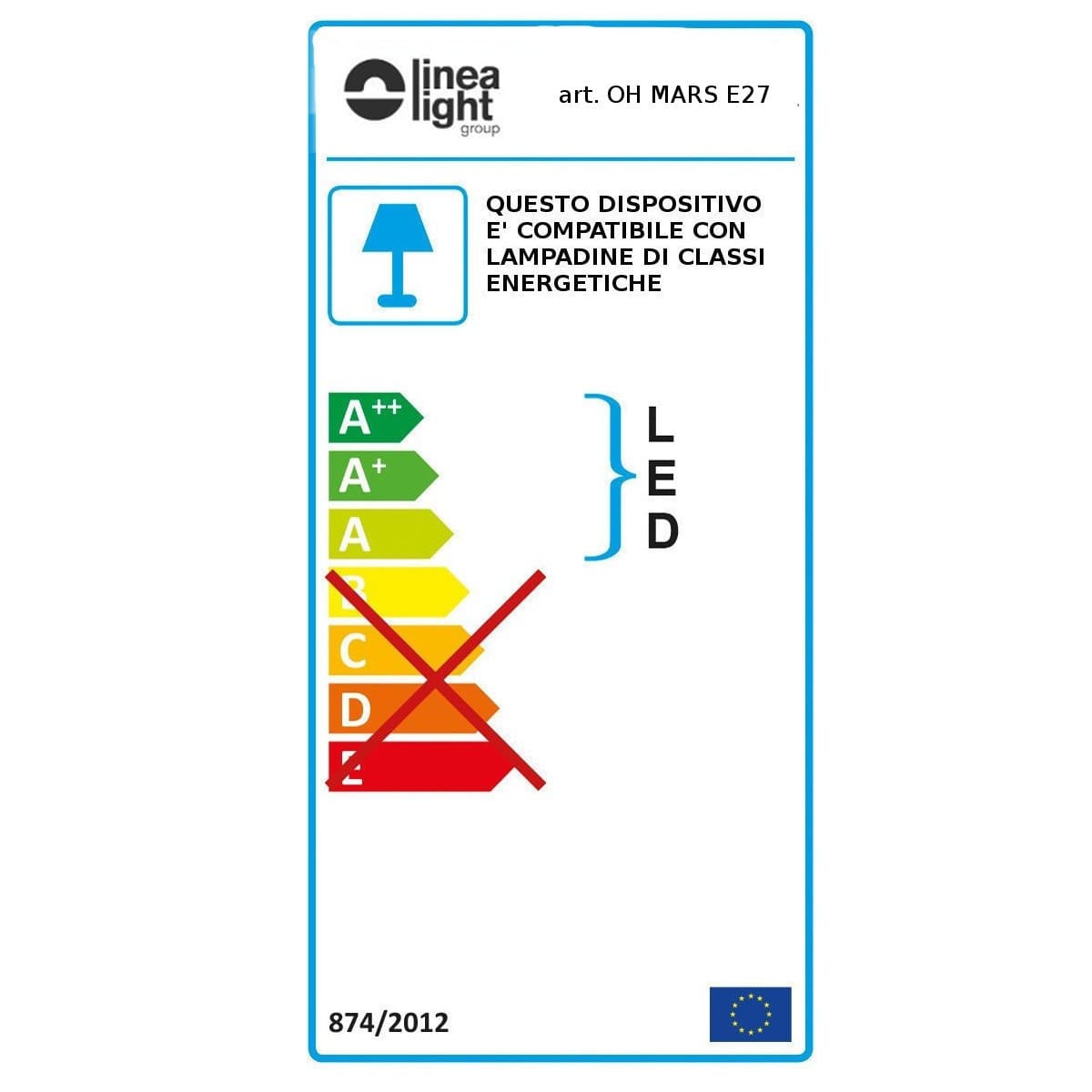 Lampada terra classica Linea Light Group OH MARS LED sfera polietilene - 11