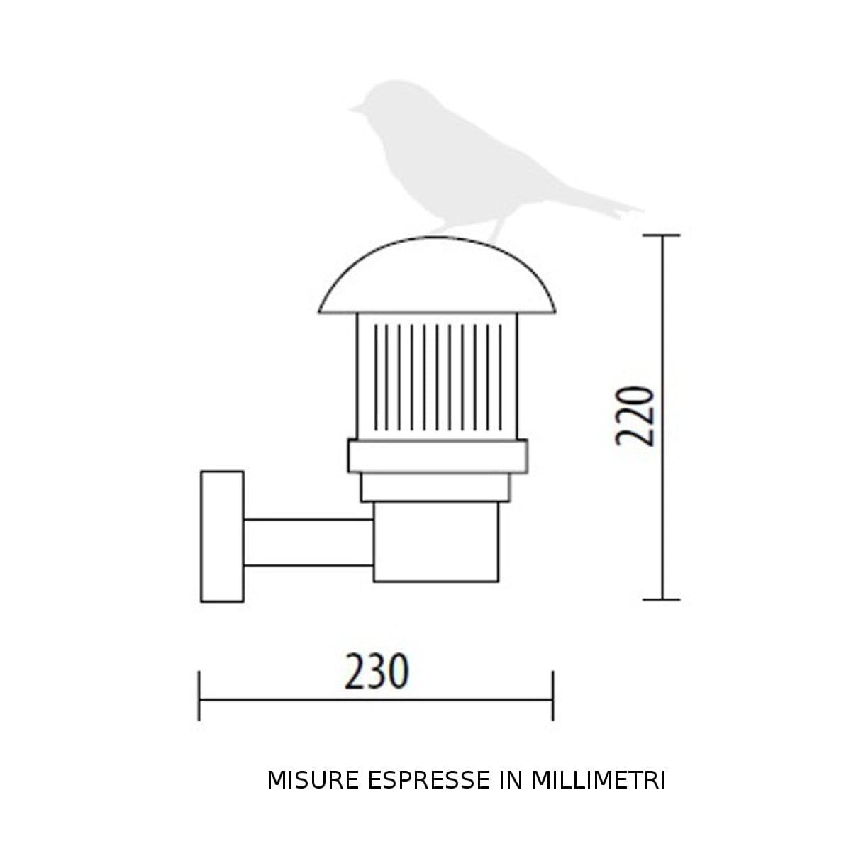 Applique esterni Lampadari Bartalini MINILITE ML 03 MT E27 LED duralighting lampada parete - 6