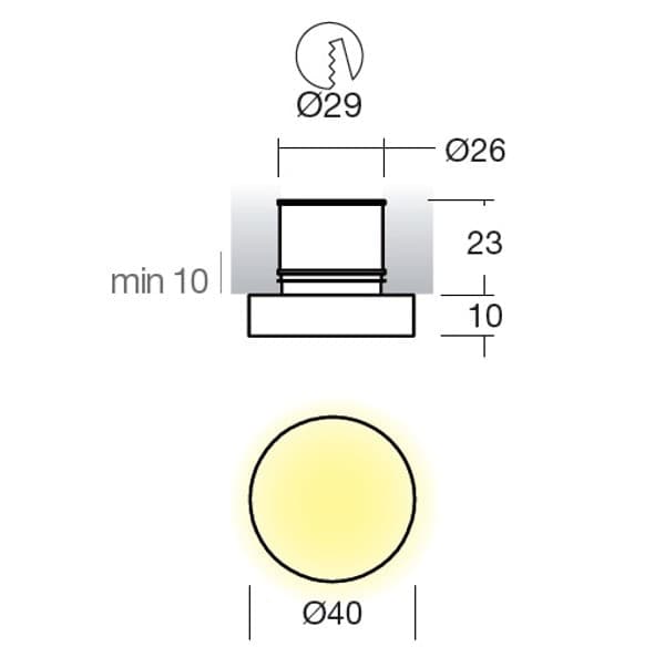 Faretto-incasso-tondo-Linea-Light-SAND-92260-Led-esterno-doccia-ottone