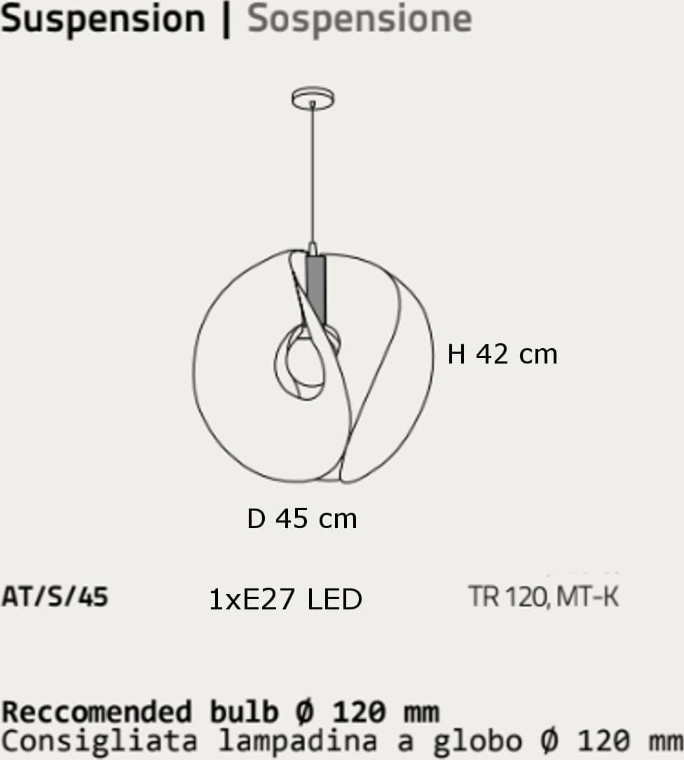 Lampadario moderno Linea Zero ATOM S E27 LED polilux sospensione – New gold – elettronica