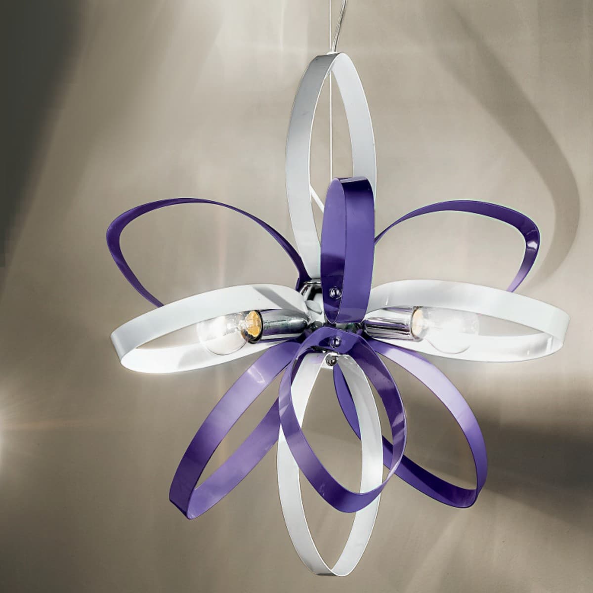 Lampadario moderno Due P illuminazione STELLA S E27 LED metallo sospensione - 6
