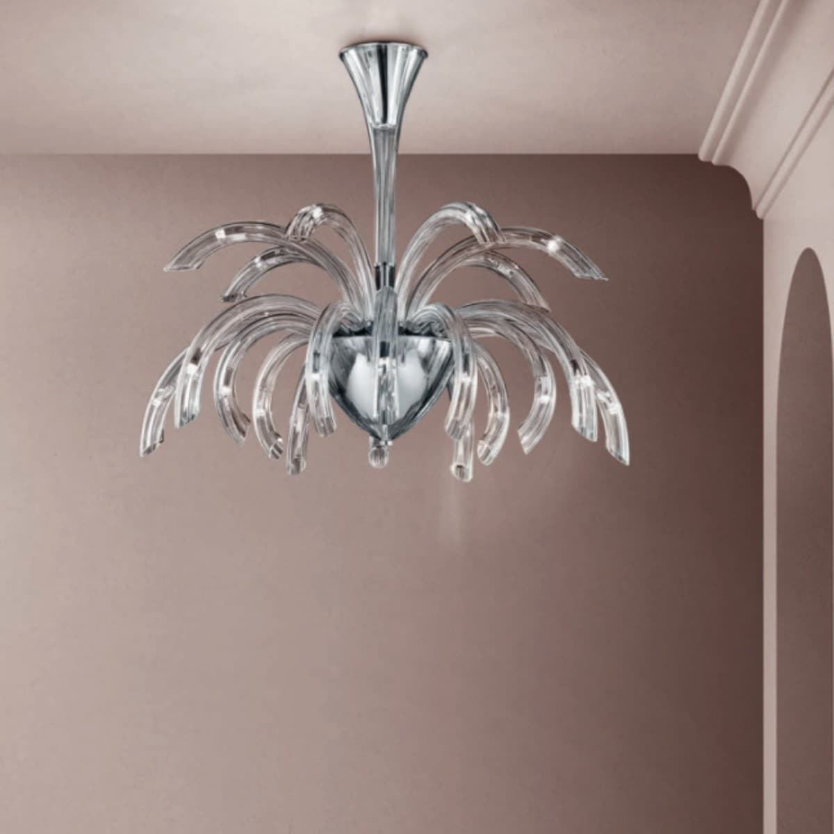 Plafoniera moderna Sylcom PHOENIX 2030 21 G9 LED vetro Murano lampada soffitto - 12
