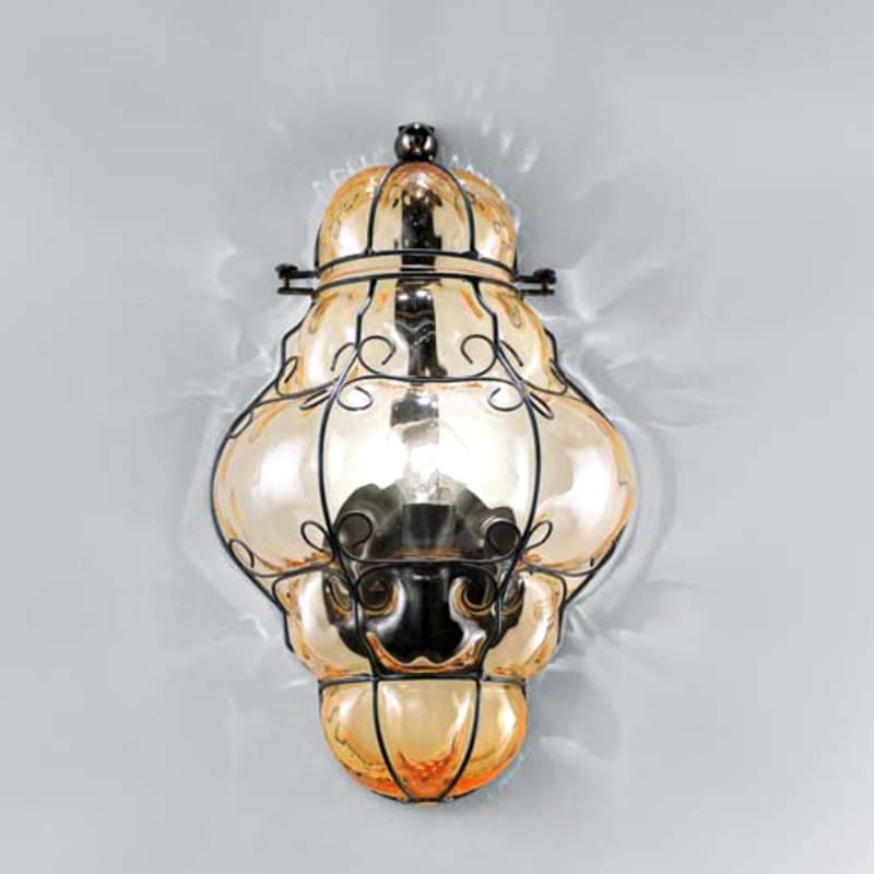 Applique classico Sylcom TIEPOLO 1437 INOX E14 LED acciaio vetro soffiato lampada parete - 9