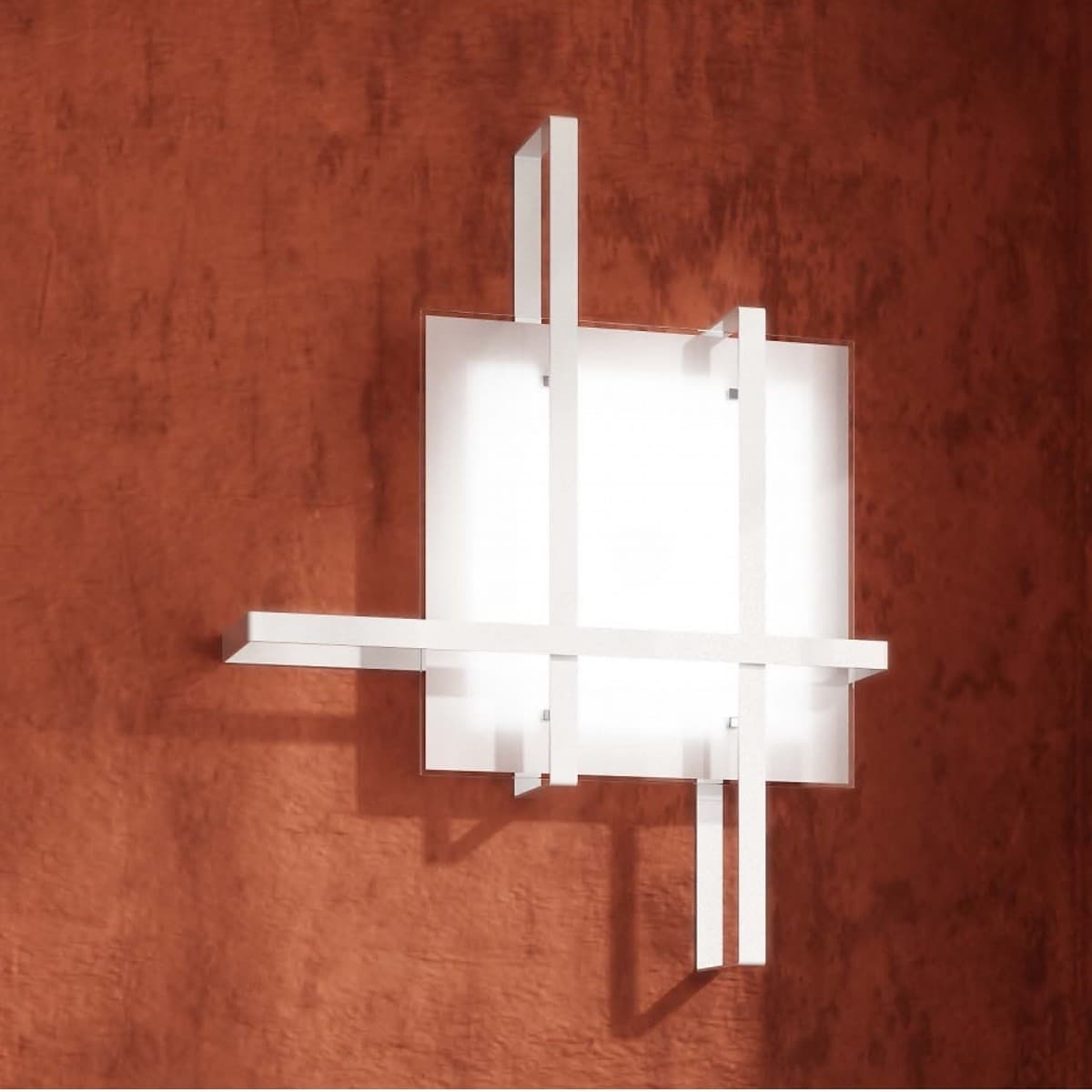Plafoniera moderna Top Light CROSS 1106 70 E27 LED metallo vetro lampada soffitto - 9