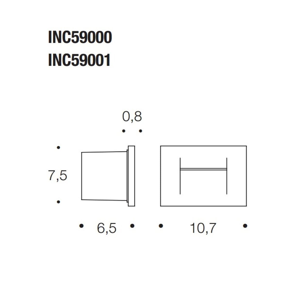 Incasso segnapasso moderno PAN International FAST INC59000 INC59001 LED alluminio - 12