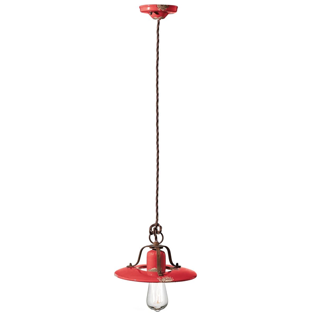 Lampadario rustico Ferroluce Retrò COUNTRY C1441 E27 LED ceramica sospensione - 22
