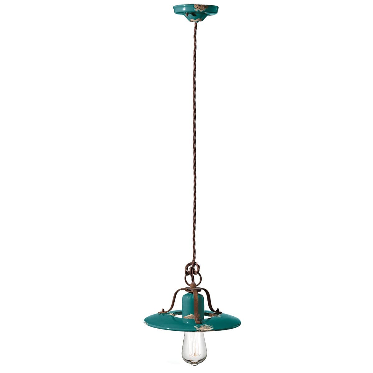 Lampadario rustico Ferroluce Retrò COUNTRY C1441 E27 LED ceramica sospensione - 23