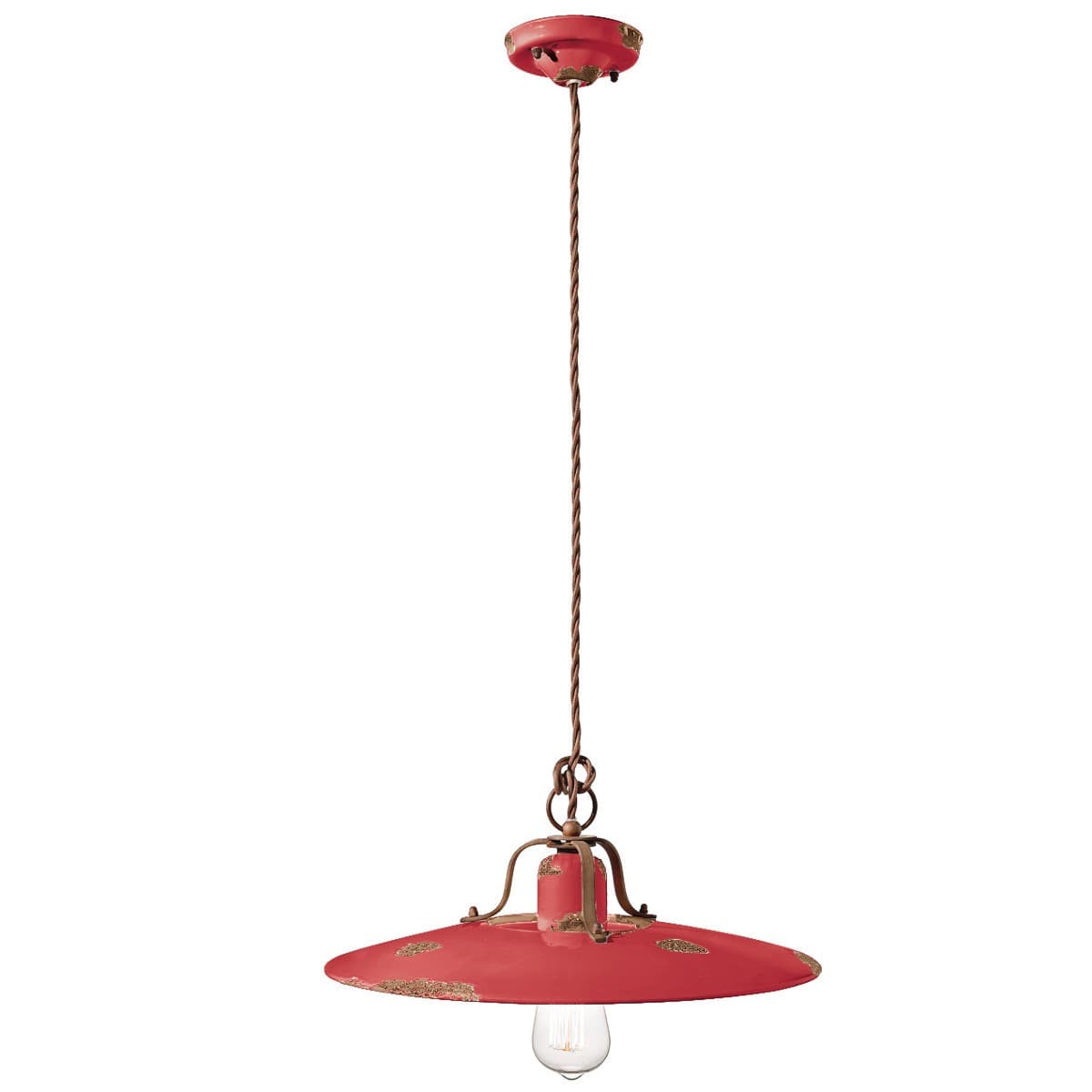 Lampadario rustico Ferroluce Retrò COUNTRY C1443 E27 LED ceramica sospensione - 24