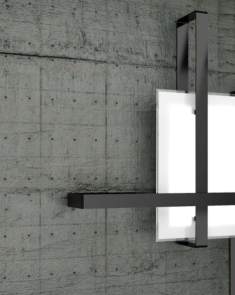 Plafoniera moderna Top Light CROSS 1106 100 E27 LED metallo vetro lampada soffitto - 9