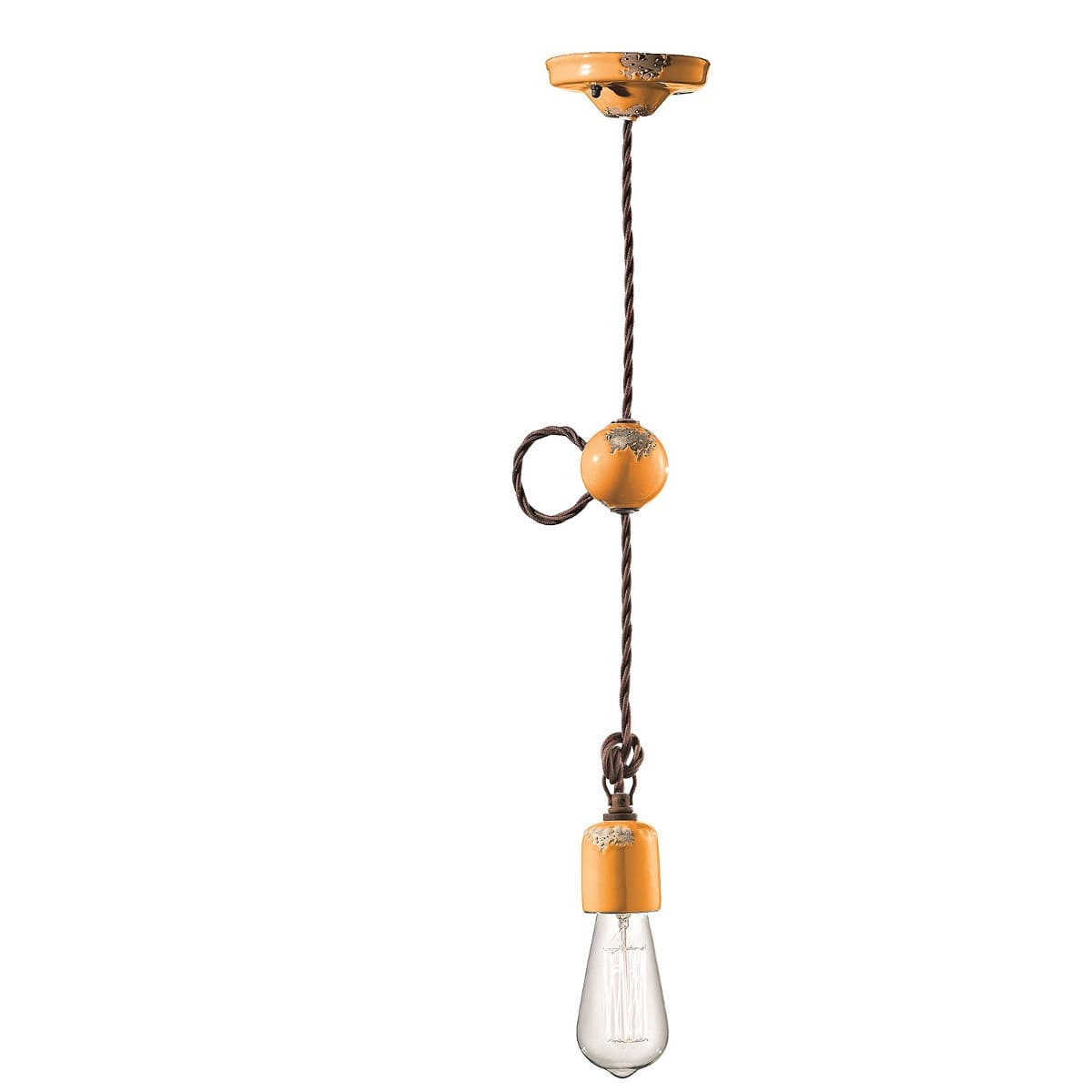Lampadario rustico Ferroluce Retrò VINTAGE C660-1 E27 LED ceramica sospensione - 21