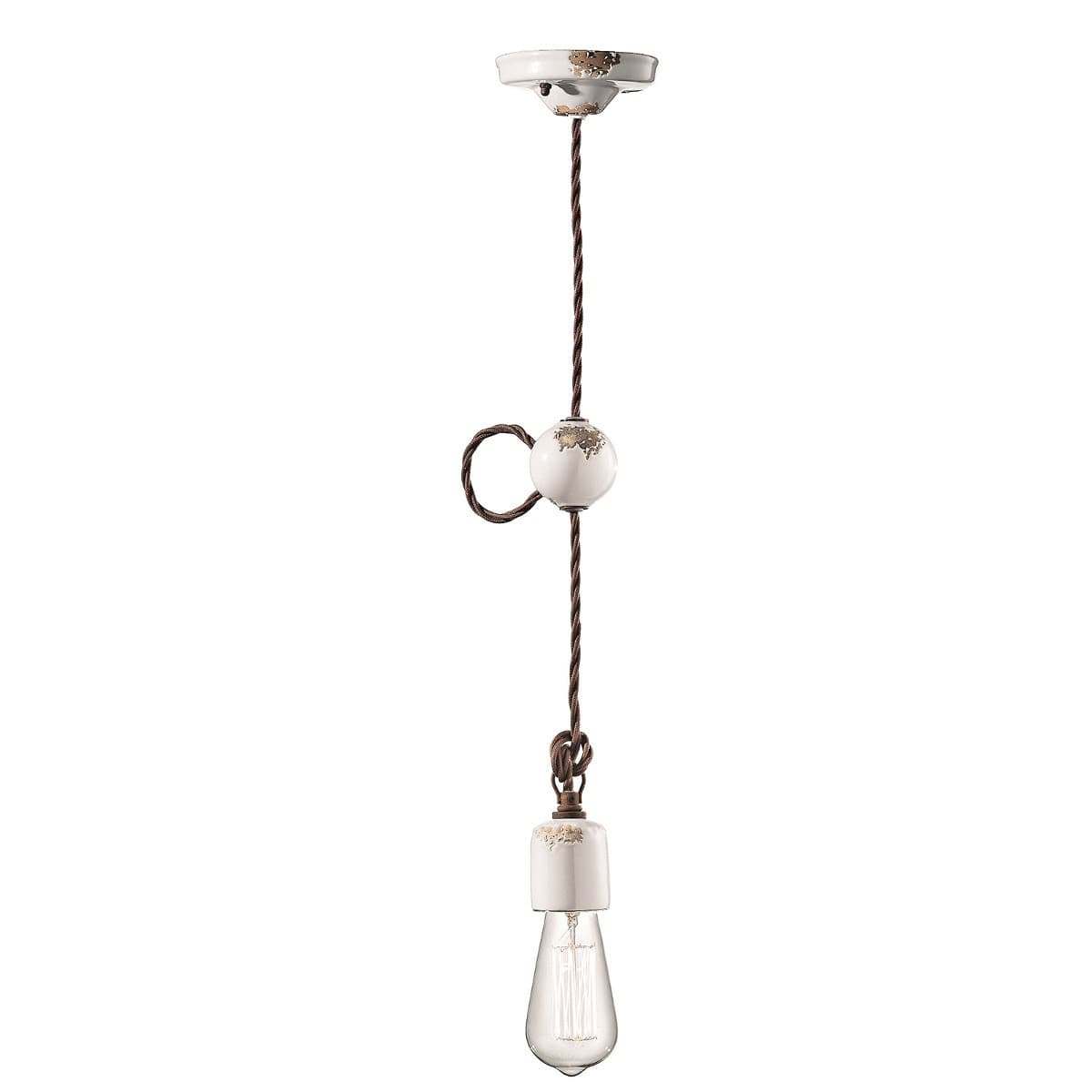 Lampadario rustico Ferroluce Retrò VINTAGE C660-1 E27 LED ceramica sospensione - 20