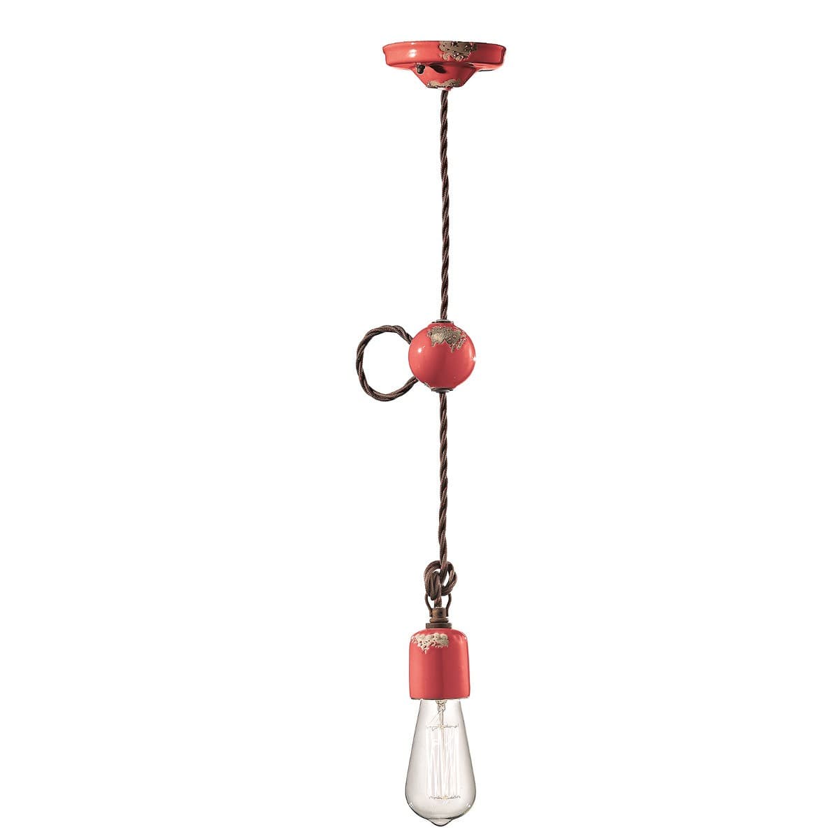 Lampadario rustico Ferroluce Retrò VINTAGE C660-1 E27 LED ceramica sospensione - 24