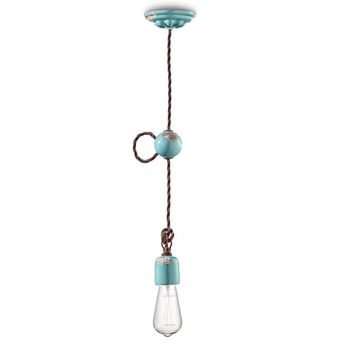 Lampadario rustico Ferroluce Retrò VINTAGE C660-1 E27 LED ceramica sospensione - 19