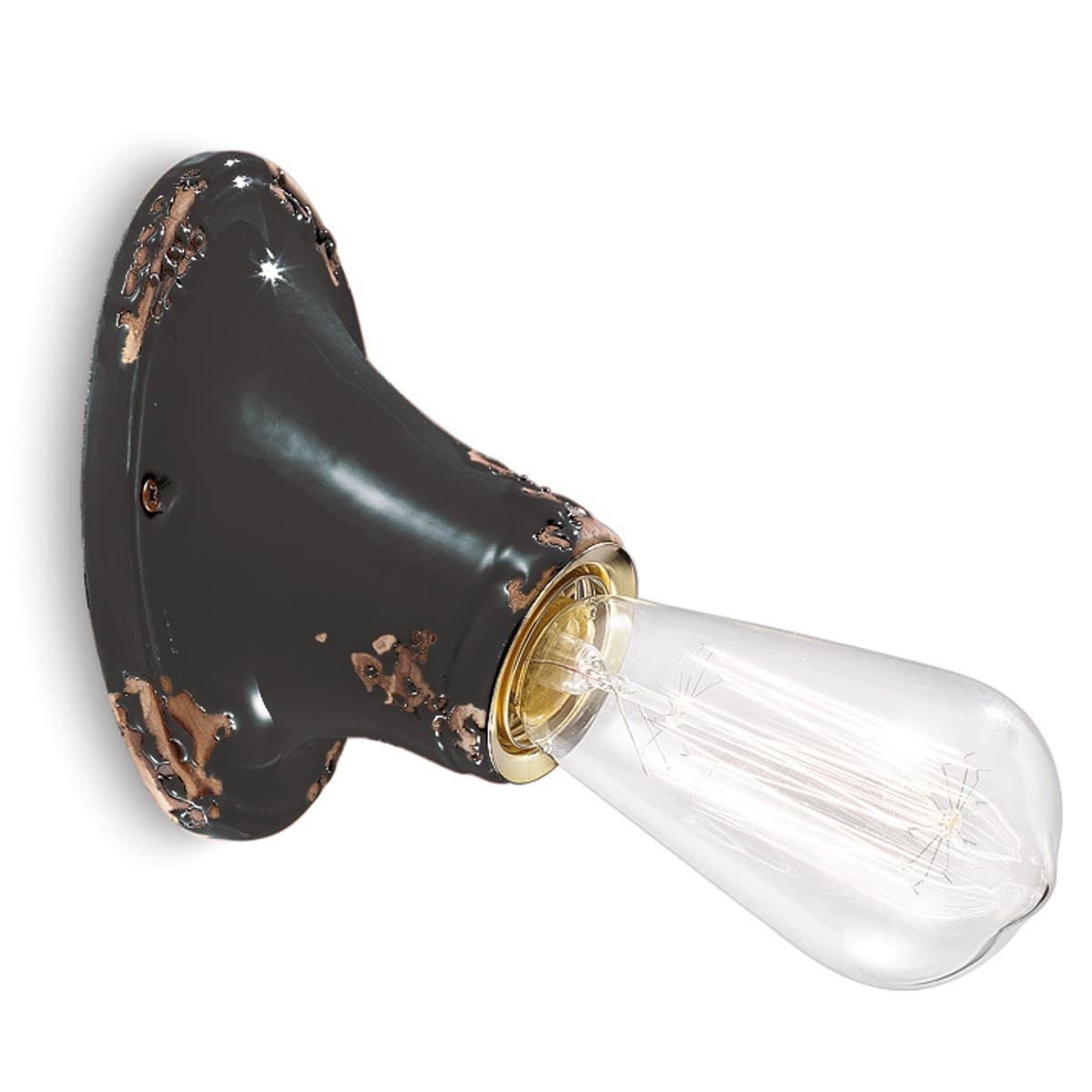 Applique rustica Ferroluce Retrò VINTAGE C115 E27 LED ceramica lampada parete - 25