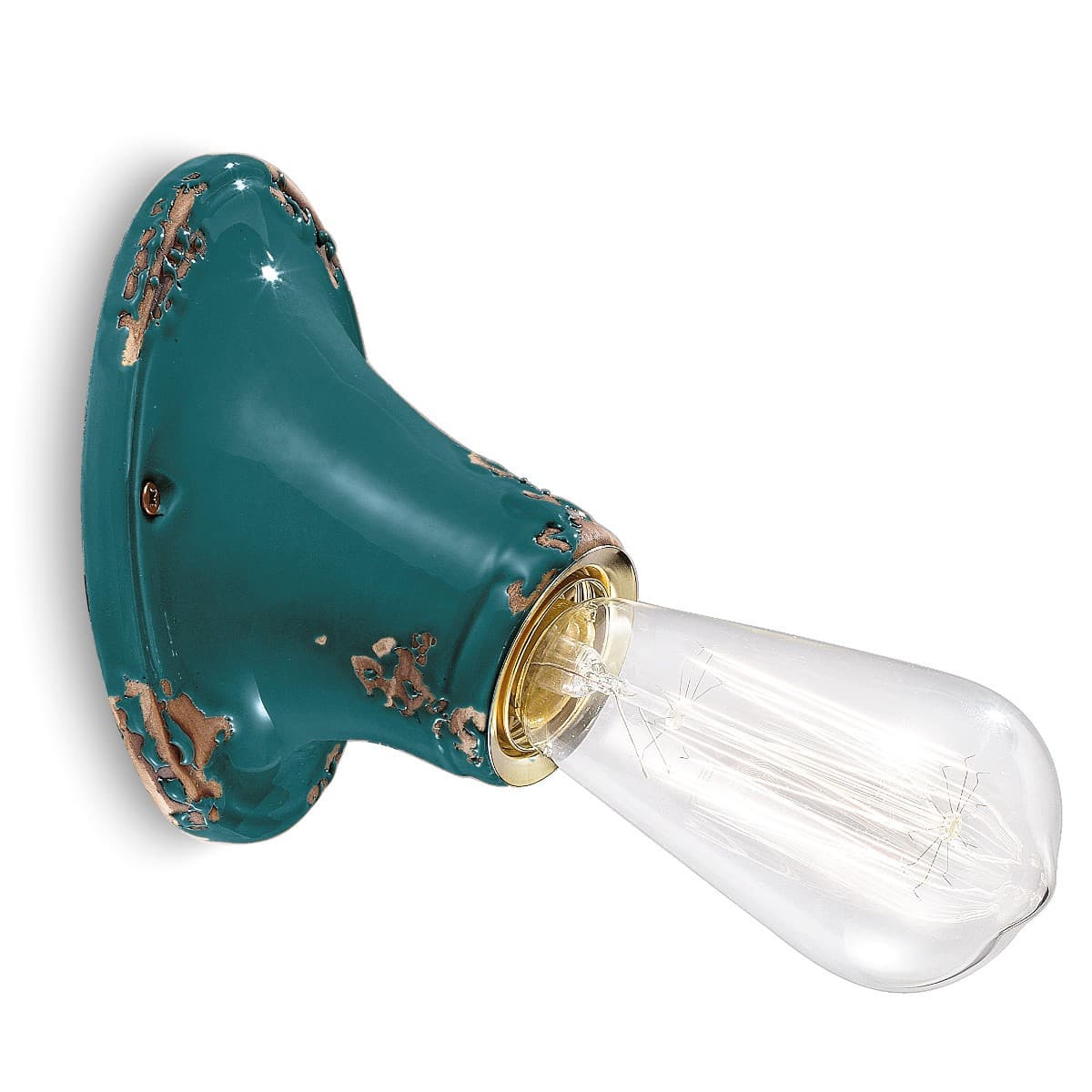 Applique rustica Ferroluce Retrò VINTAGE C115 E27 LED ceramica lampada parete - 24