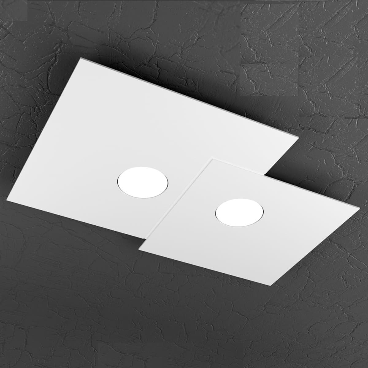 Plafoniera moderna Top Light PLATE 1129 PL2 R Gx53 LED metallo lampada soffitto - 14