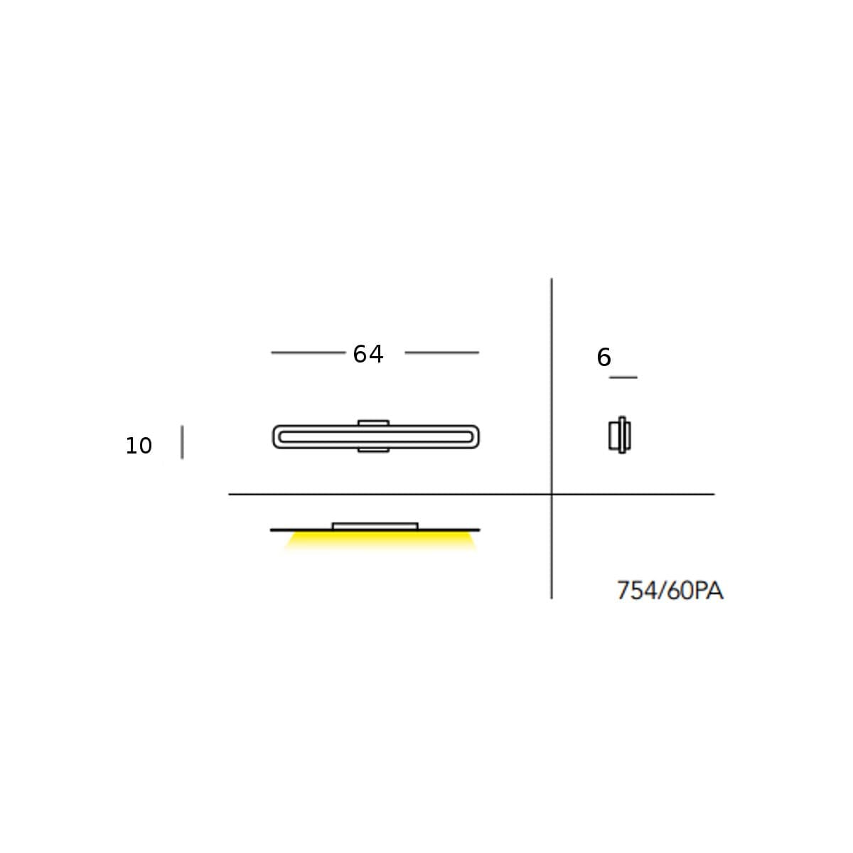 Plafoniera moderna Cattaneo TRATTO 754 60 PA LED metallo - 8