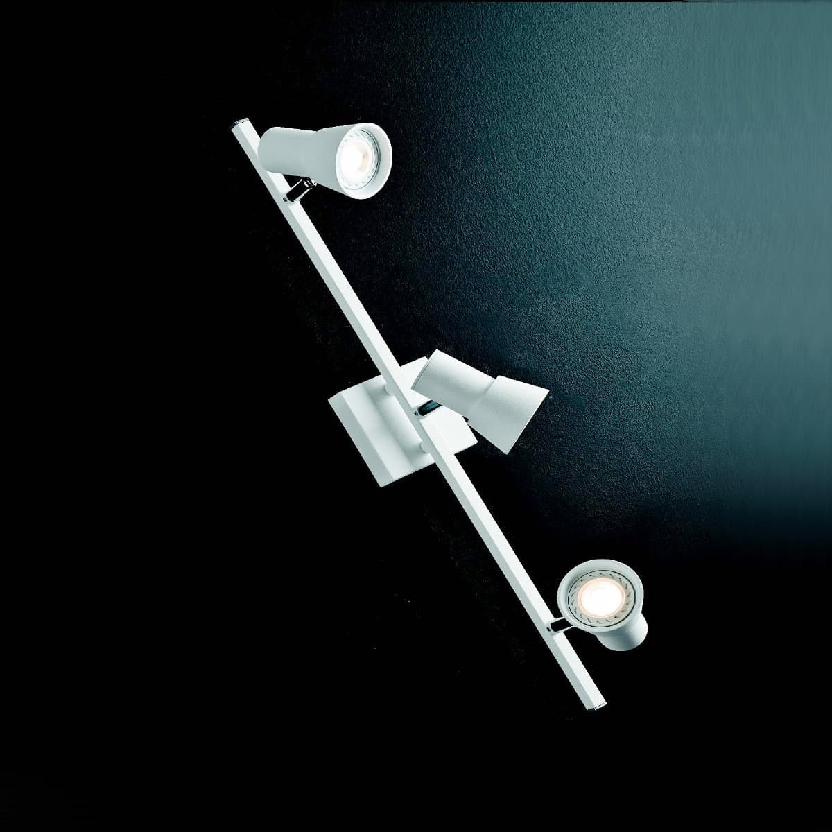 Spot Illuminando TORCIA 3 GU10 LED Spot orientabili moderno metallo moka bianco interno - 9