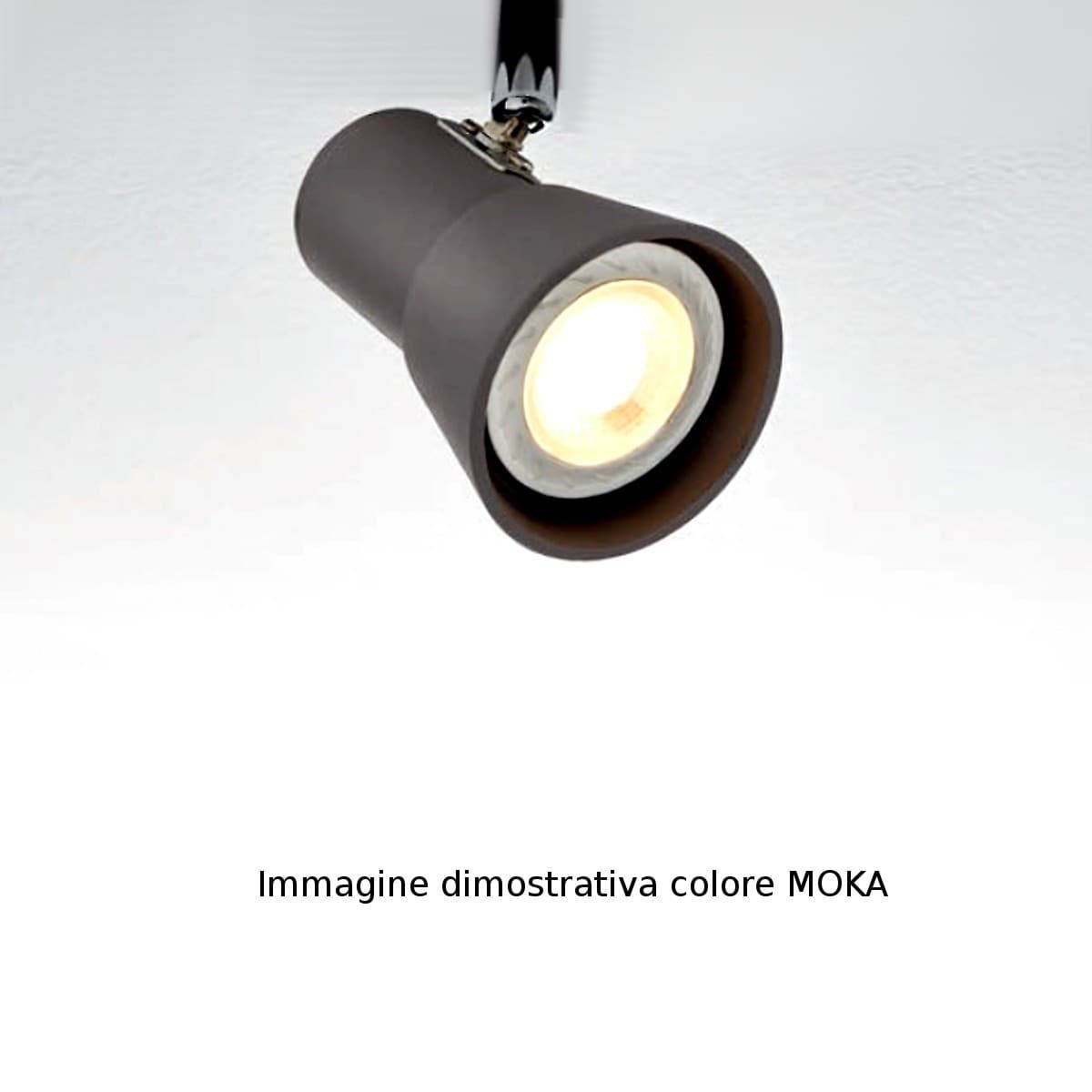 Spot Illuminando TORCIA 3 GU10 LED Spot orientabili moderno metallo moka bianco interno - 8