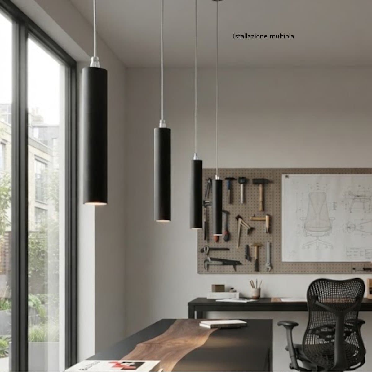 Sospensione-Illuminando-INDRO-SP-GU10-LED-lampadario-moderno-classico-metallo-tortora-bianco-cilindro-interno