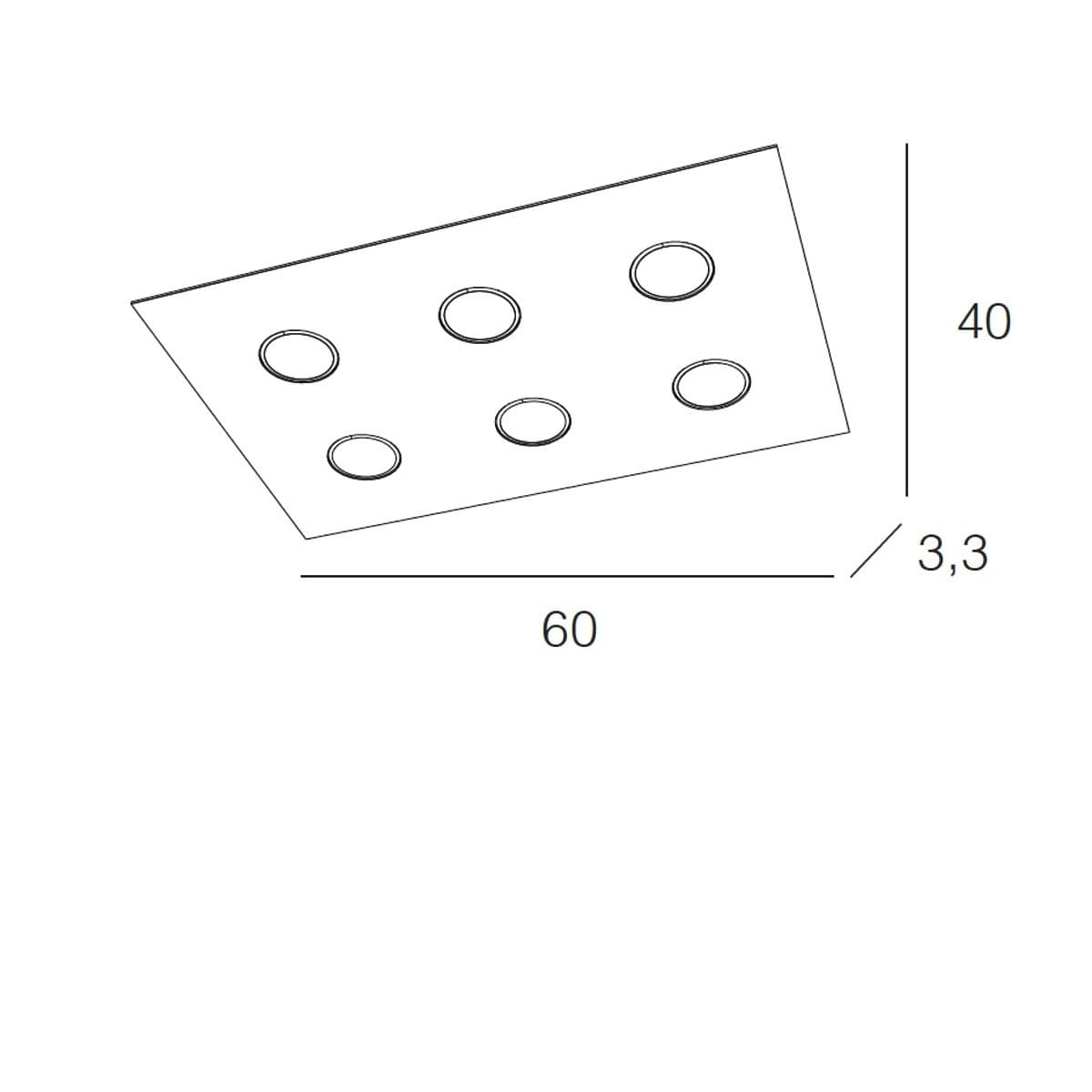 Plafoniera moderna Top Light AREA 1127 PL6 R Gx53 LED metallo lampada soffitto - 10