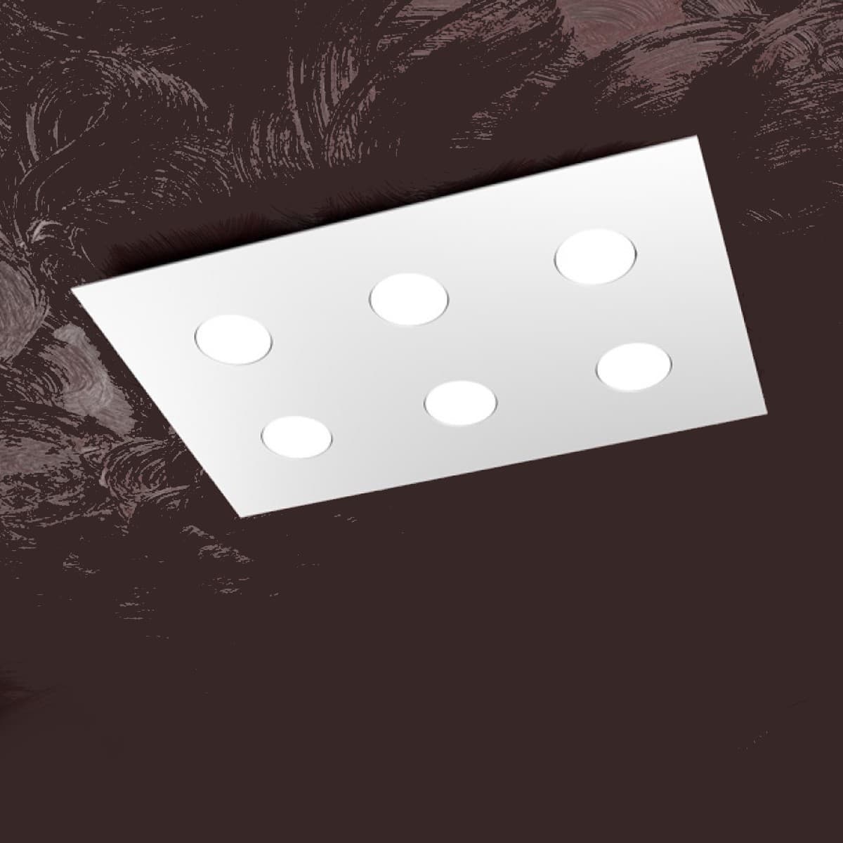 Plafoniera moderna Top Light AREA 1127 PL6 R Gx53 LED metallo lampada soffitto - 9