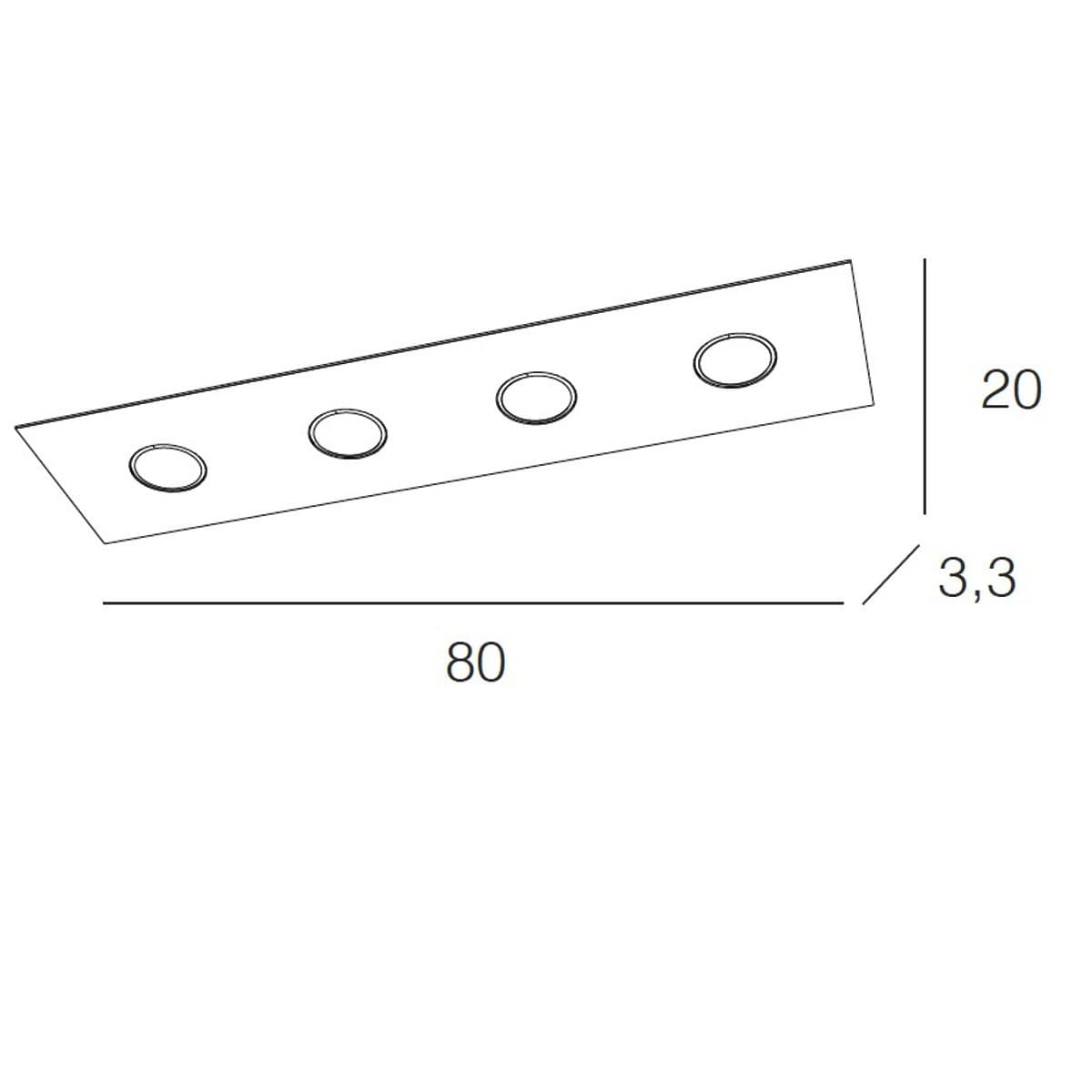 Plafoniera moderna Top Light AREA 1127 PL4 R Gx53 LED metallo lampada soffitto - 10