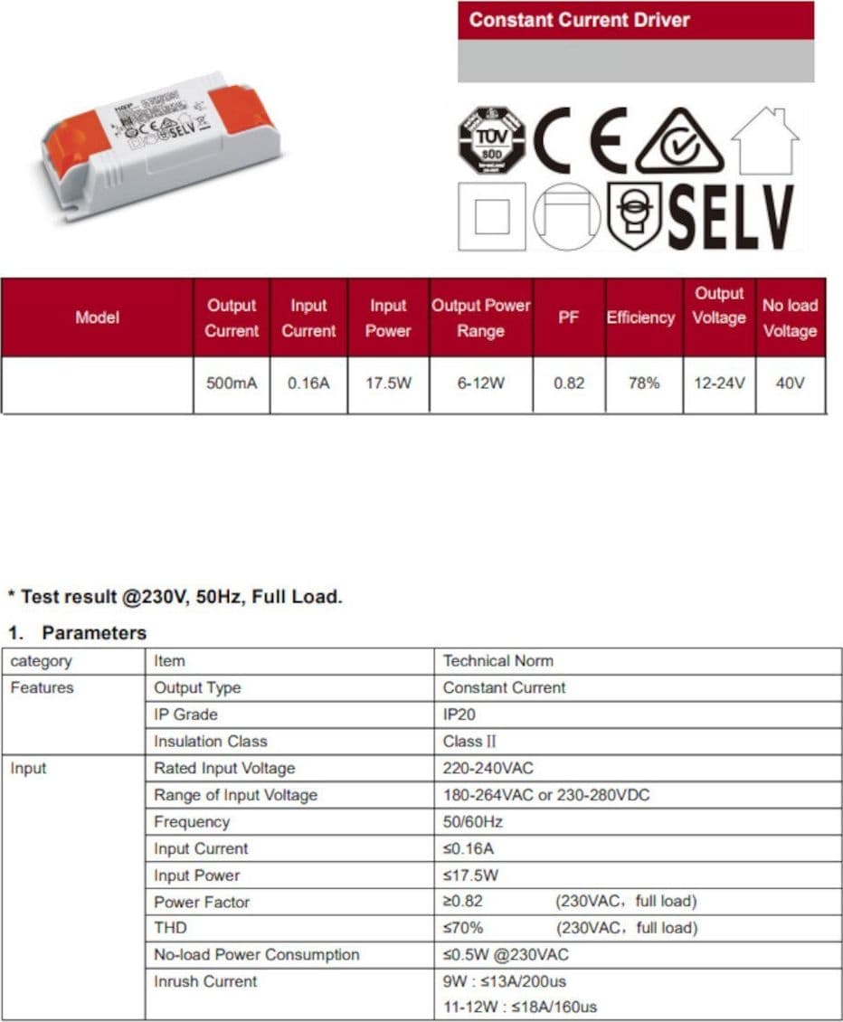 Driver Belfiore 9010 026.350 9W 500 mA trasformatore interno - 2