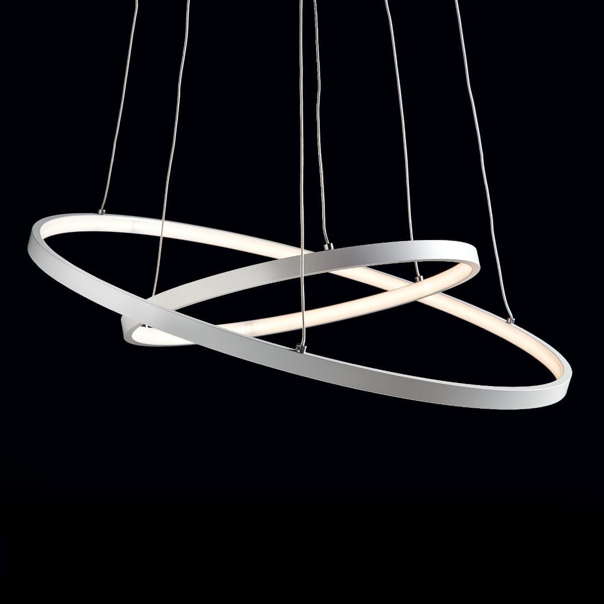 Lampadari moderni Illuminando ANELLI 2 LED sospensione metallo bianco interni 32W 2240LM - 5