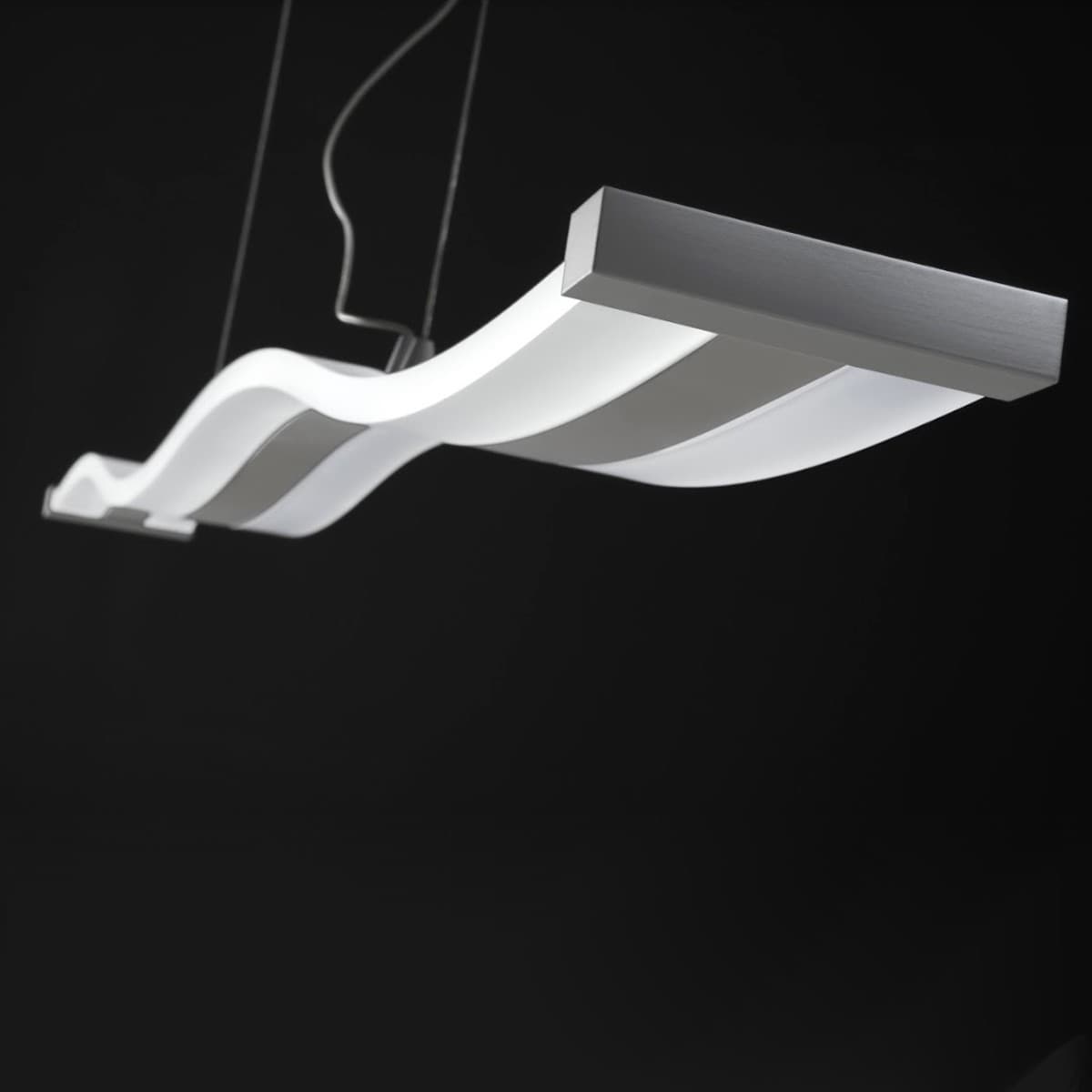 Lampadario moderno Promoingross ONDA S120 DIM LED metallo metacrilato sospensione telecomando dimmerabile - 28