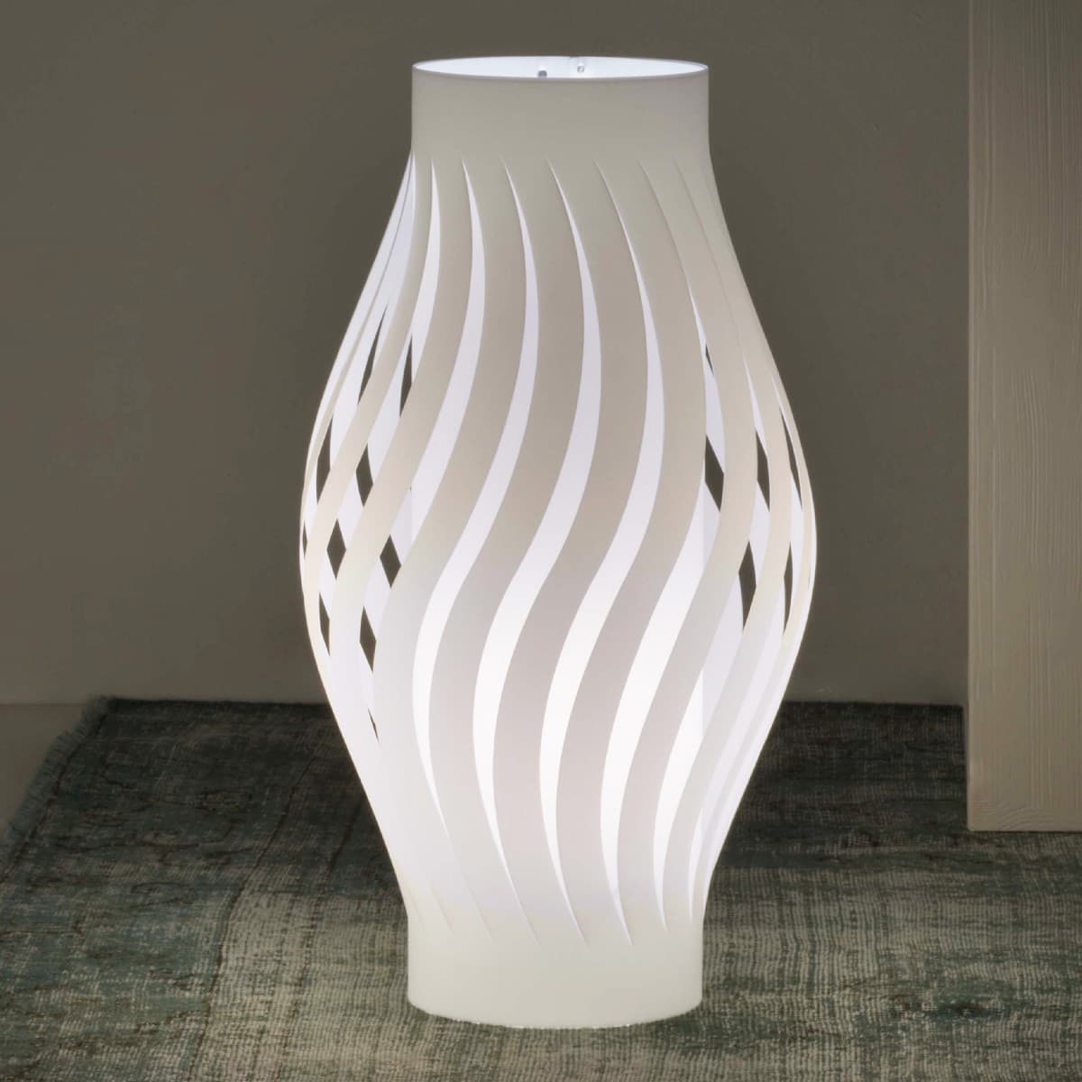 Abat-jour moderna Linea zero HELIOS D61L E27 LED polilux lampada tavolo - 15