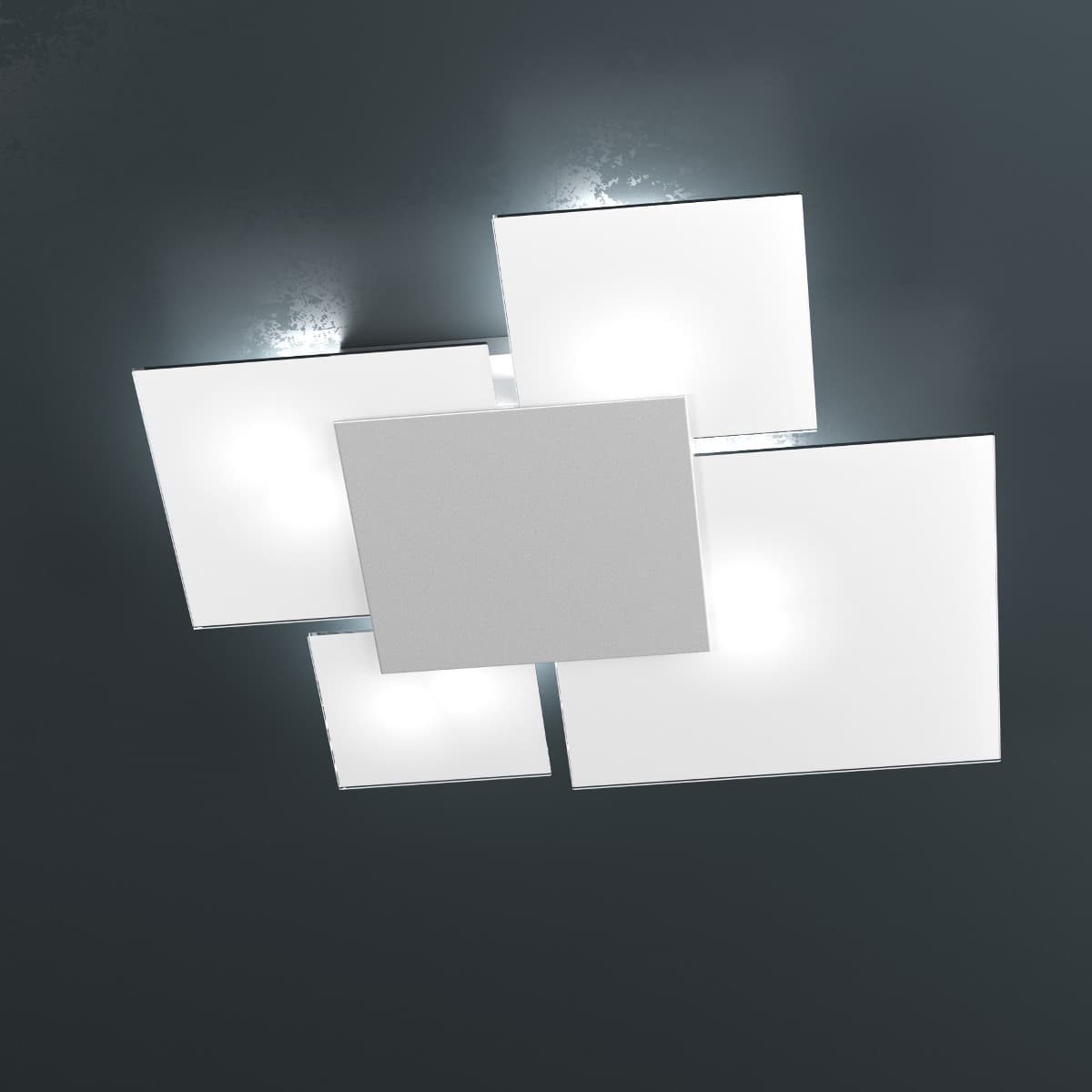 Plafoniera moderna Top Light UPGRADE 1148 70 E27 LED vetro lampada parete soffitto – Grigio – bianco