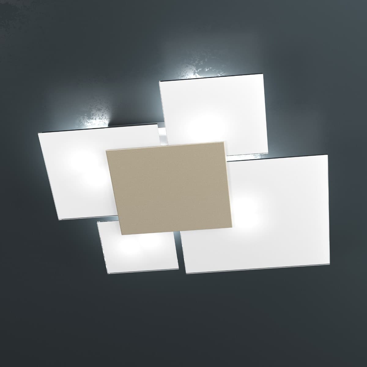 Plafoniera moderna Top Light UPGRADE 1148 70 E27 LED vetro lampada parete soffitto – Sabbia – bianco
